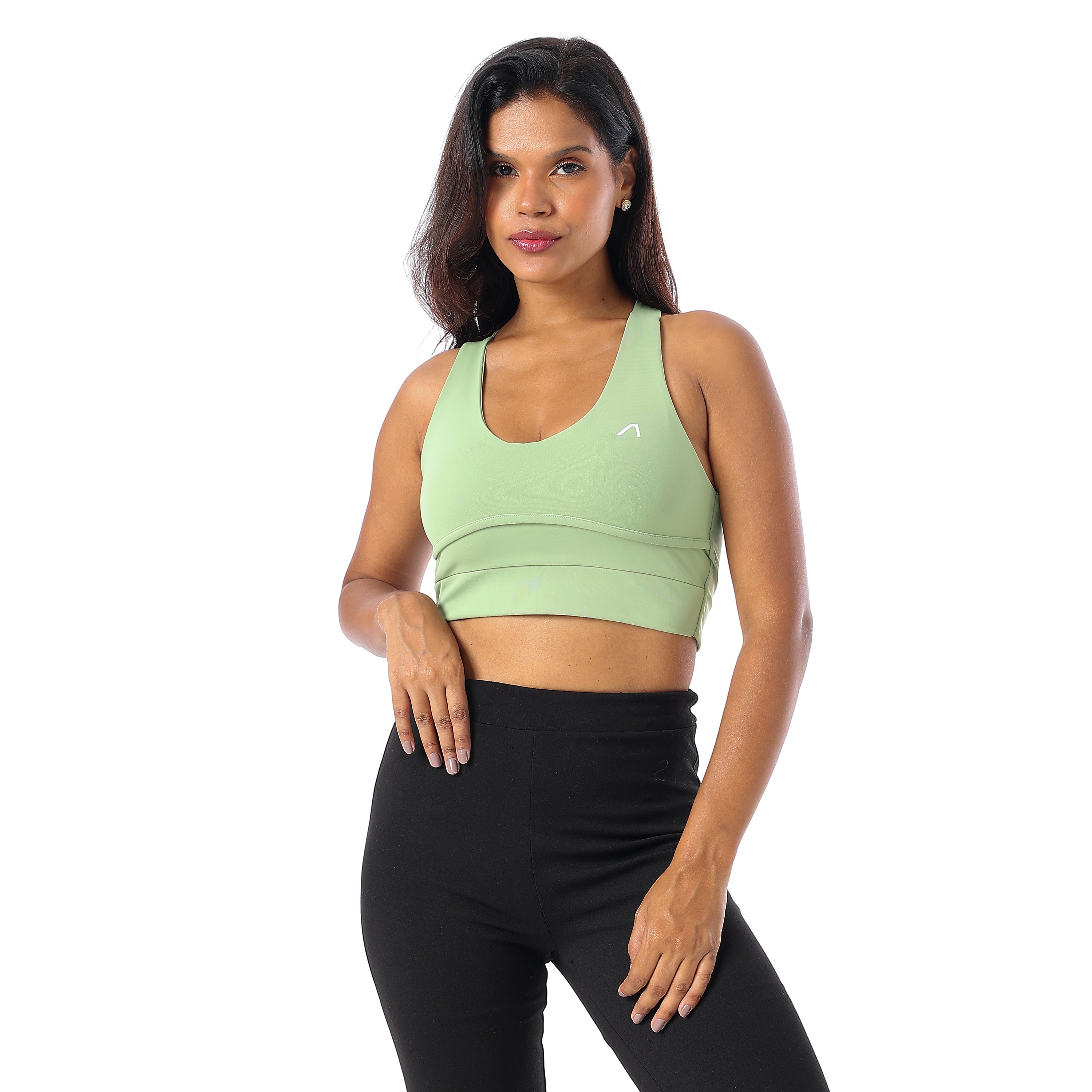 CUTLINES CROSS BACK SPORTS BRA - GREEN