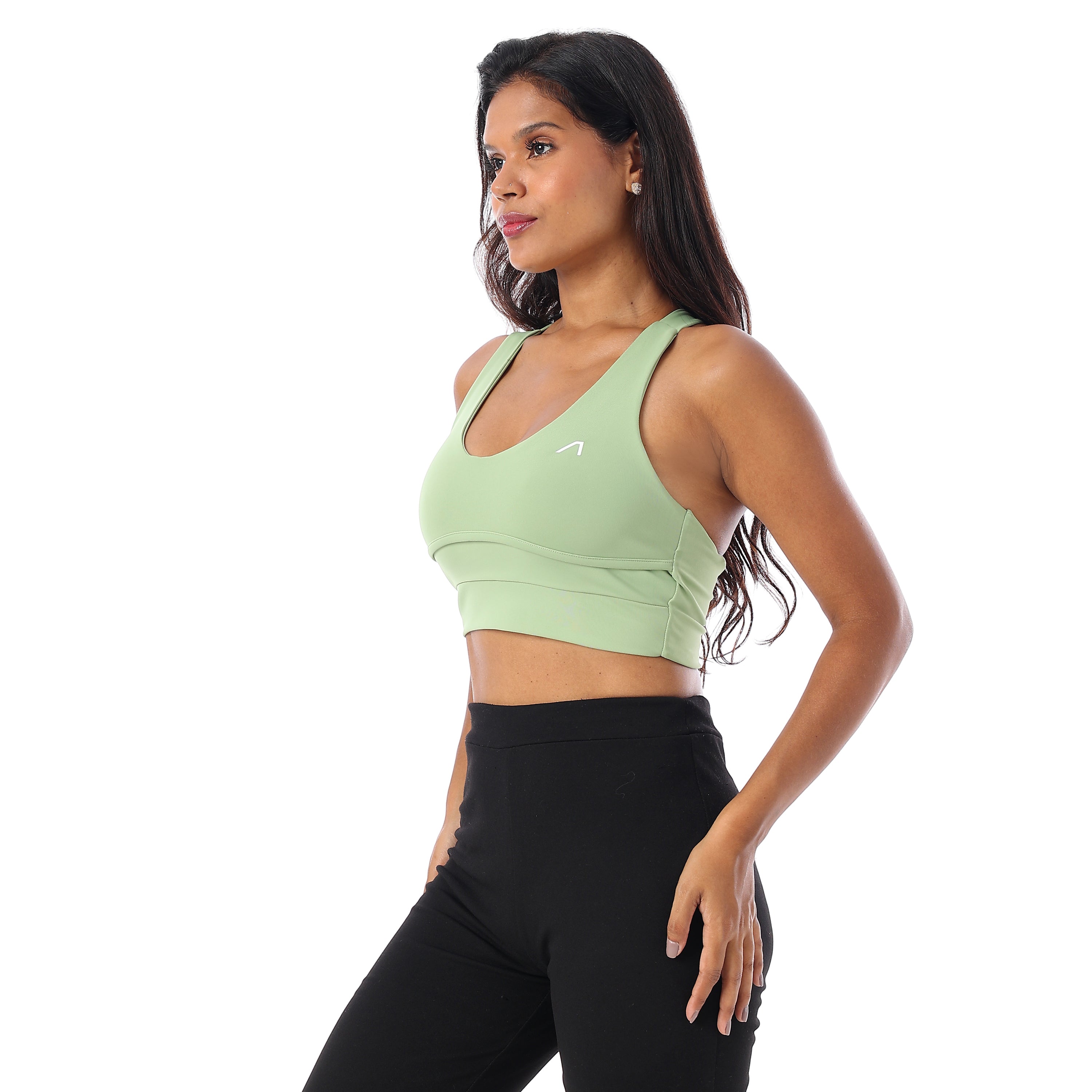CUTLINES CROSS BACK SPORTS BRA - GREEN