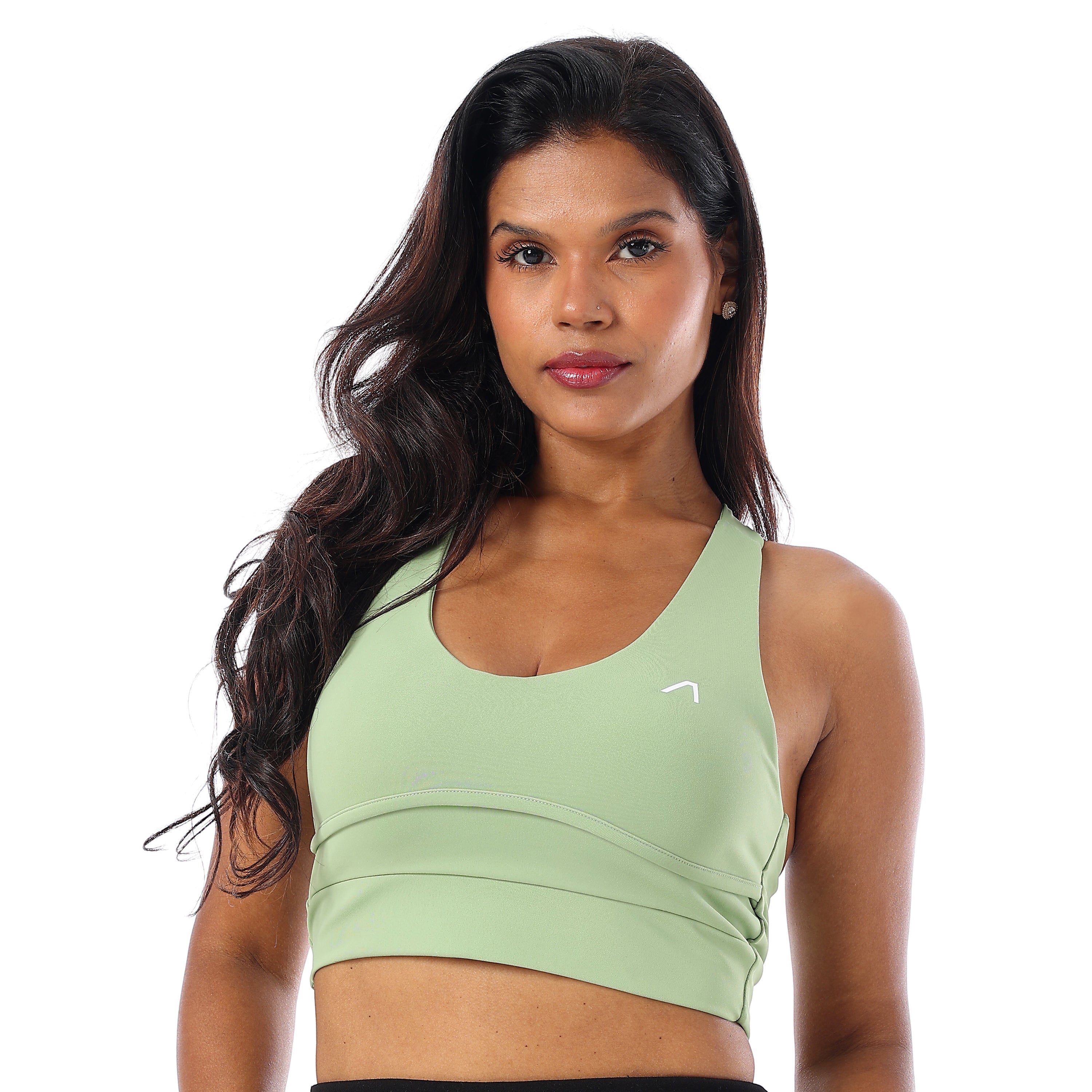 CUTLINES CROSS BACK SPORTS BRA - GREEN