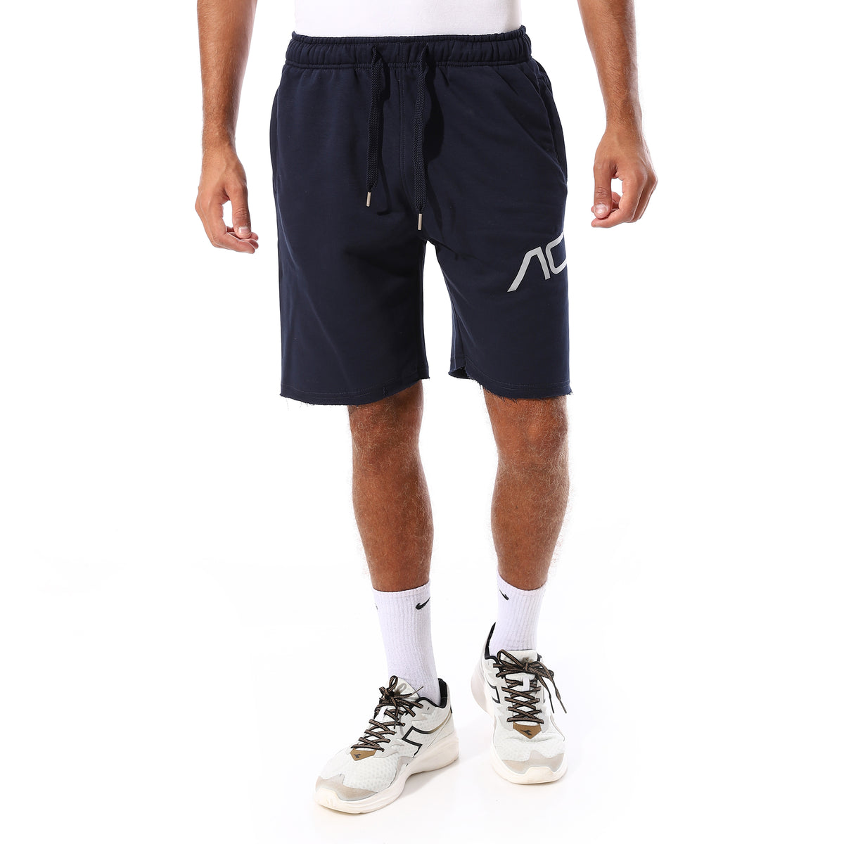 ACTIV SIDE LOGO PRINT SHORTS - D.BLUE