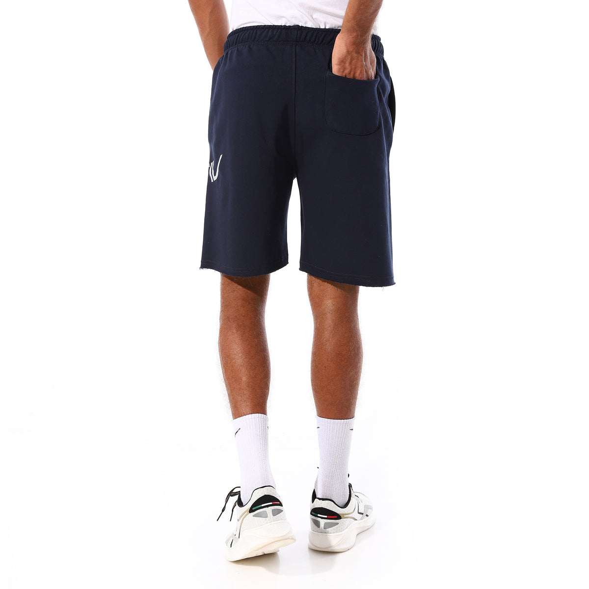 ACTIV SIDE LOGO PRINT SHORTS - D.BLUE