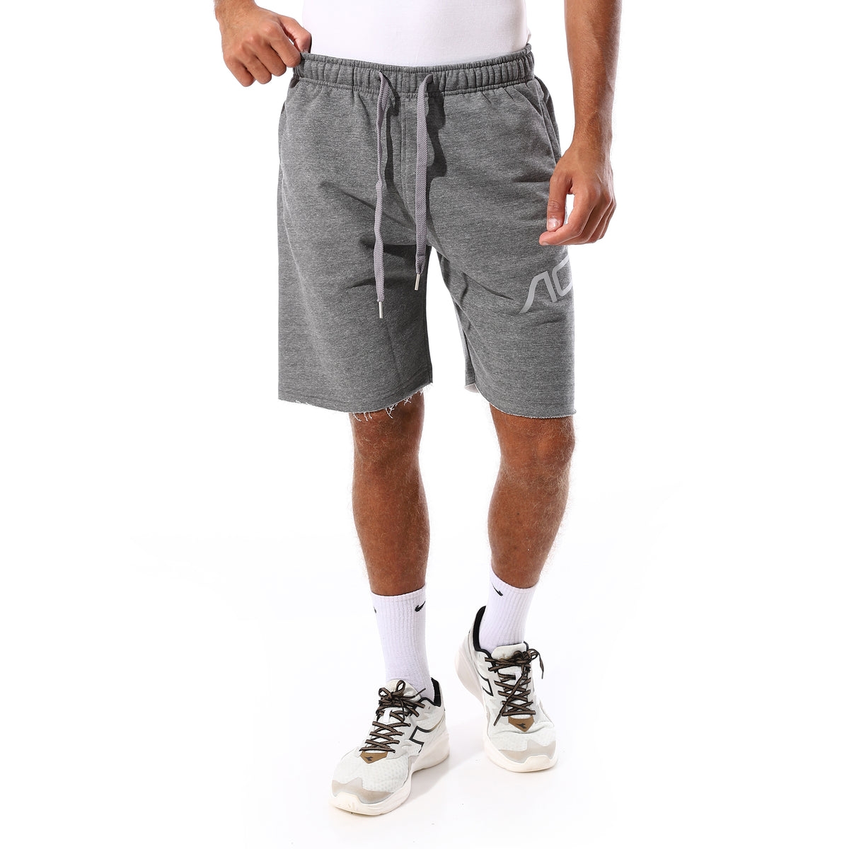 ACTIV SIDE LOGO PRINT SHORTS - L.GREY