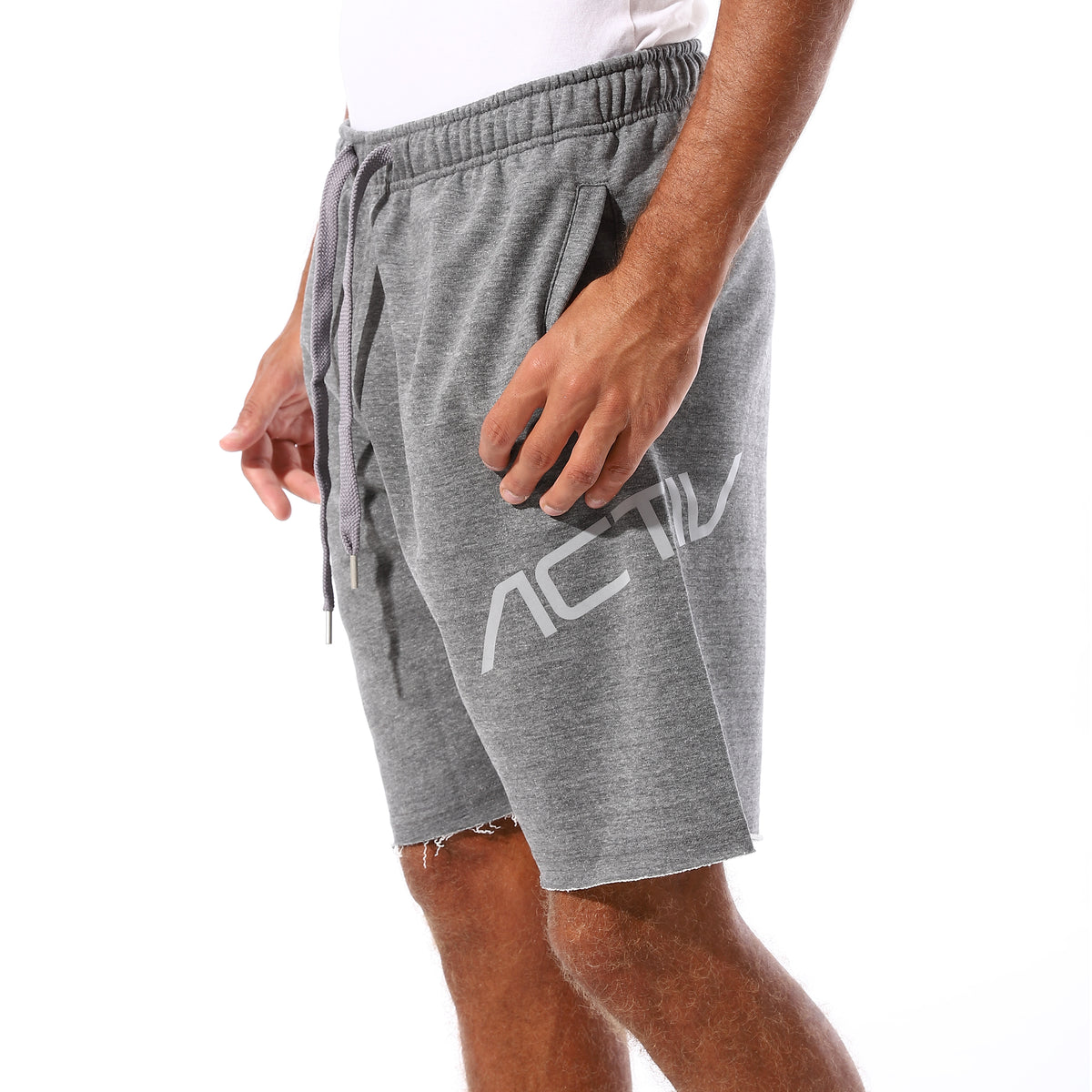 ACTIV SIDE LOGO PRINT SHORTS - L.GREY