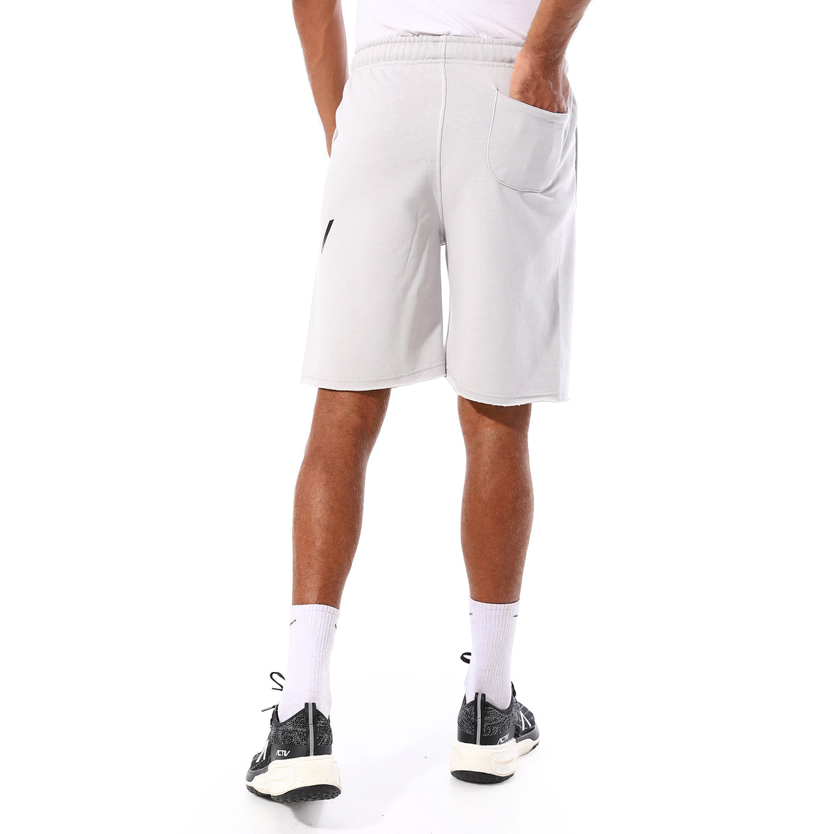 ACTIV SIDE LOGO PRINT SHORTS - ICE GREY