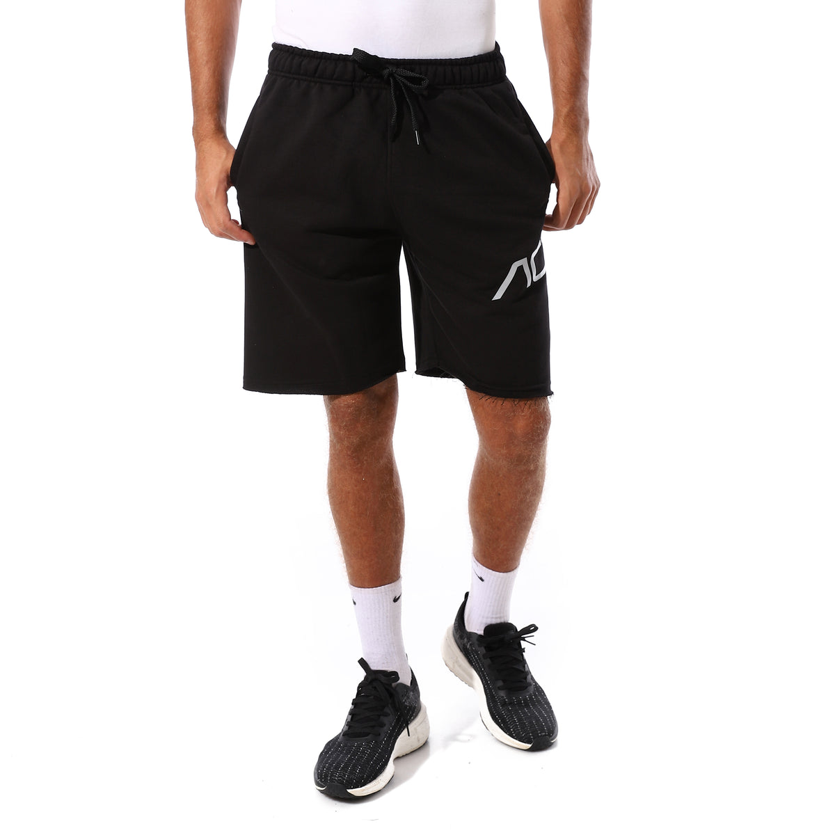 ACTIV SIDE LOGO PRINT SHORTS - BLACK