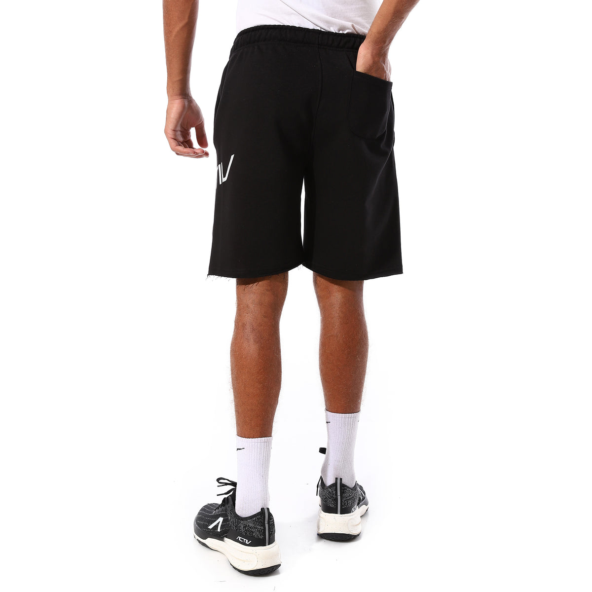 ACTIV SIDE LOGO PRINT SHORTS - BLACK