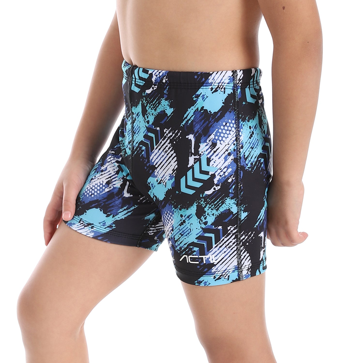 ACTIV BOYS GRAPHIC SWIM SHORTS - BLACK