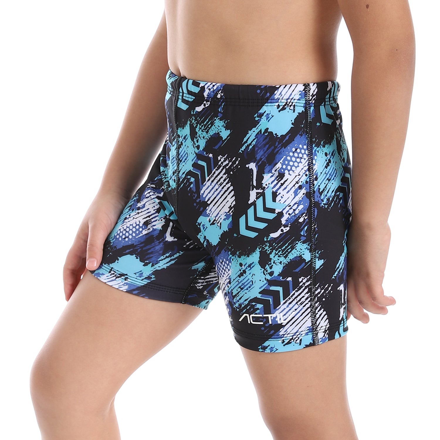 ACTIV BOYS GRAPHIC SWIM SHORTS - BLACK