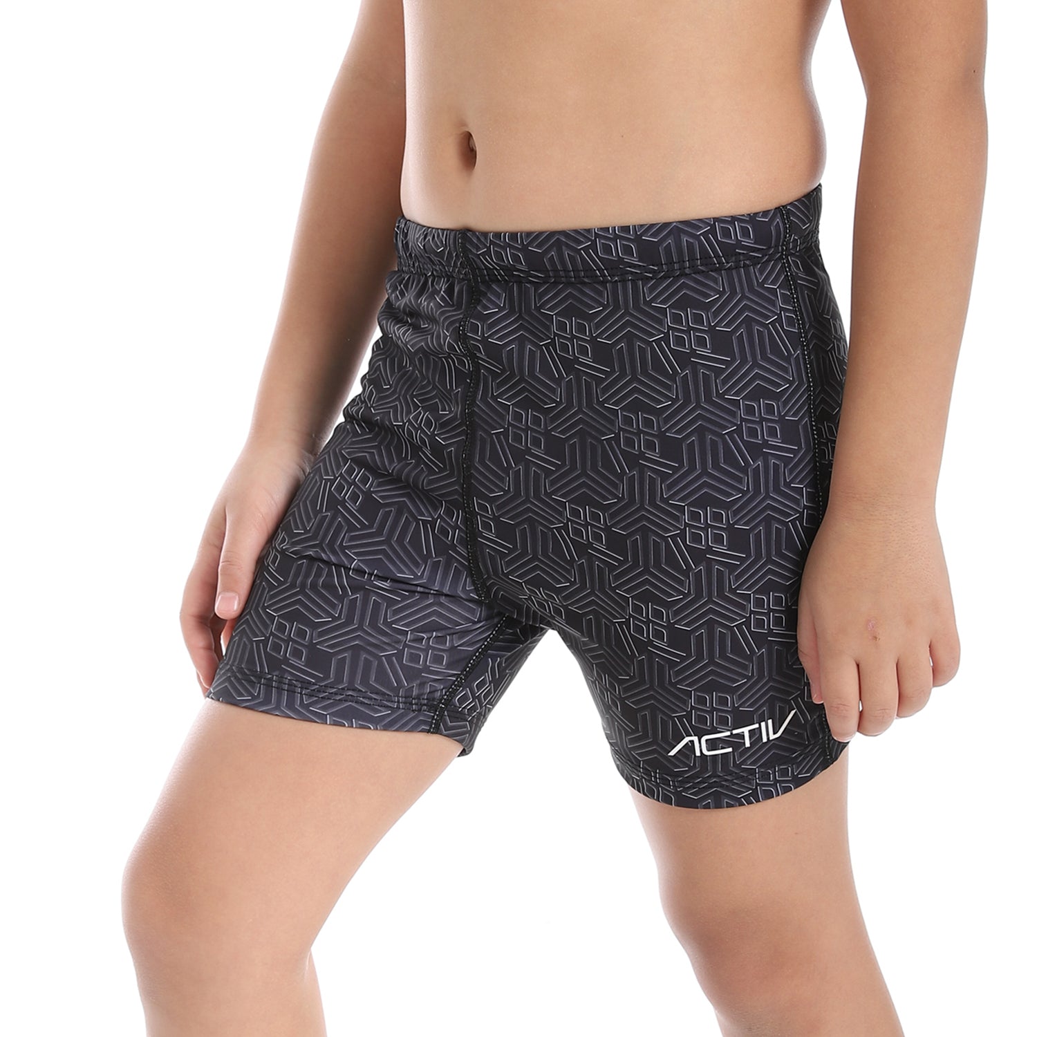 ACTIV BOYS GRAPHIC SWIM SHORTS - BLACK