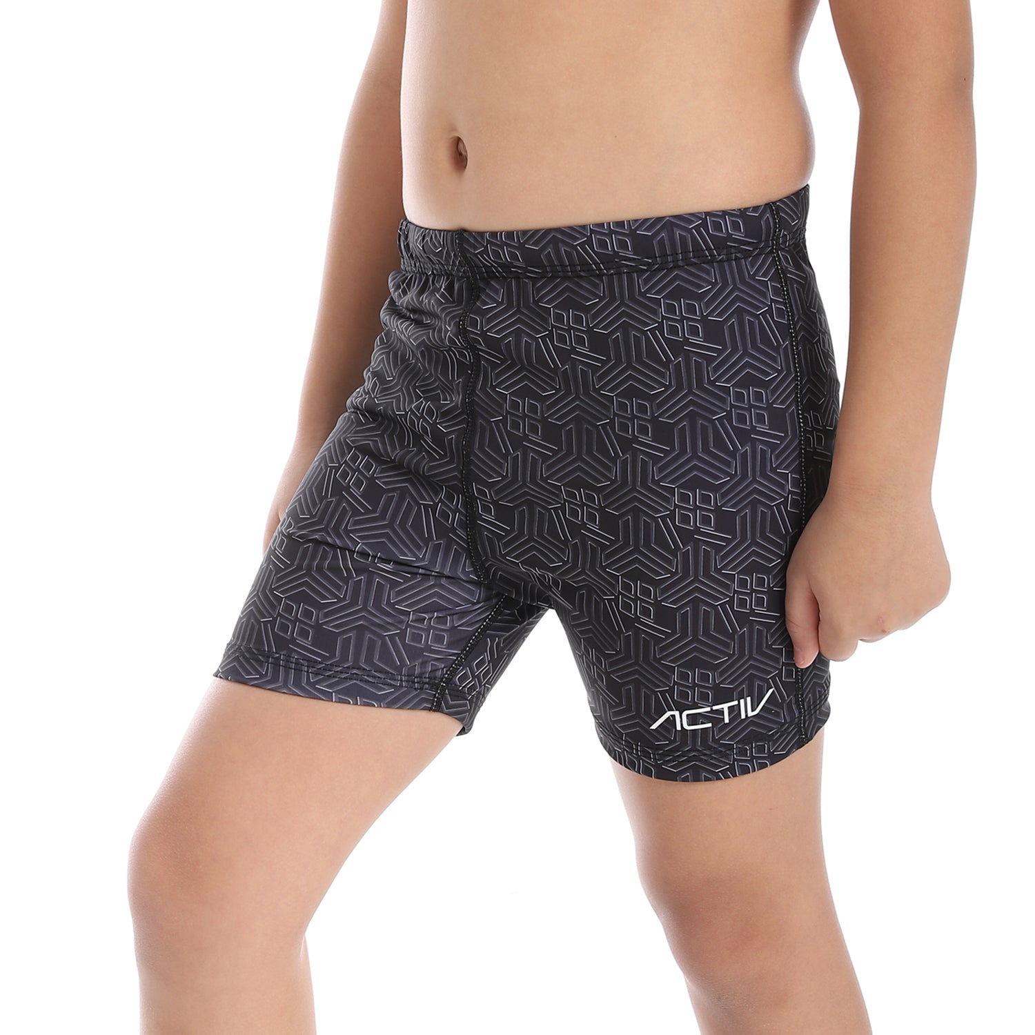 ACTIV BOYS GRAPHIC SWIM SHORTS - BLACK