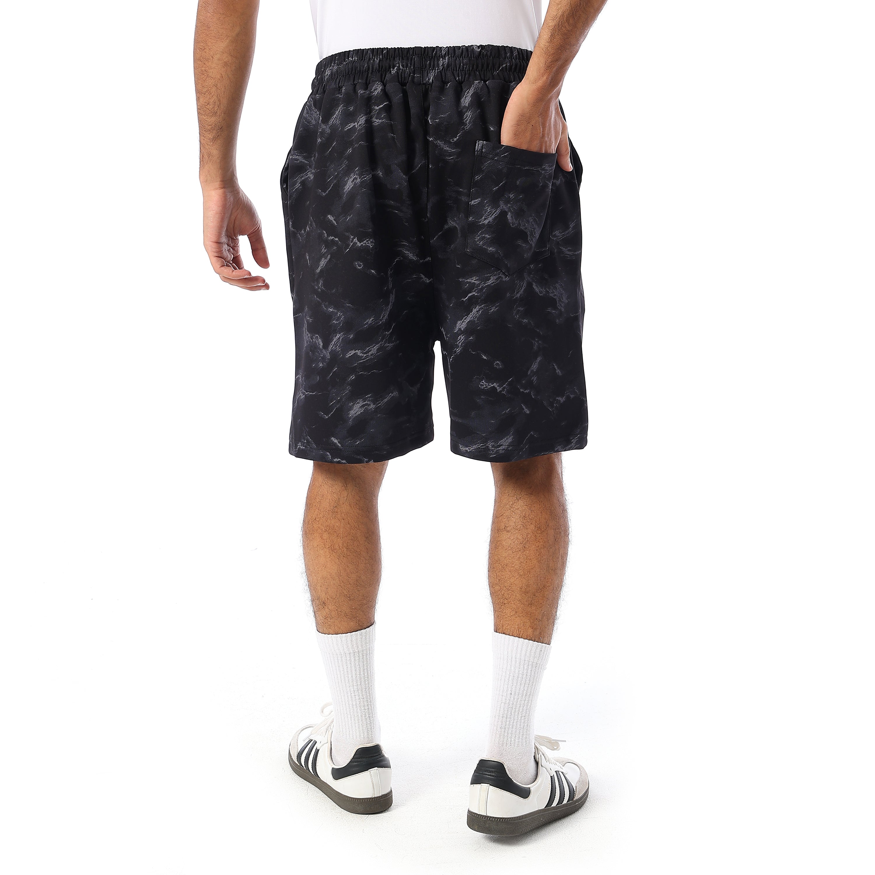 ACTIV OVERSIZED TIE-DYE SHORTS - BLACK
