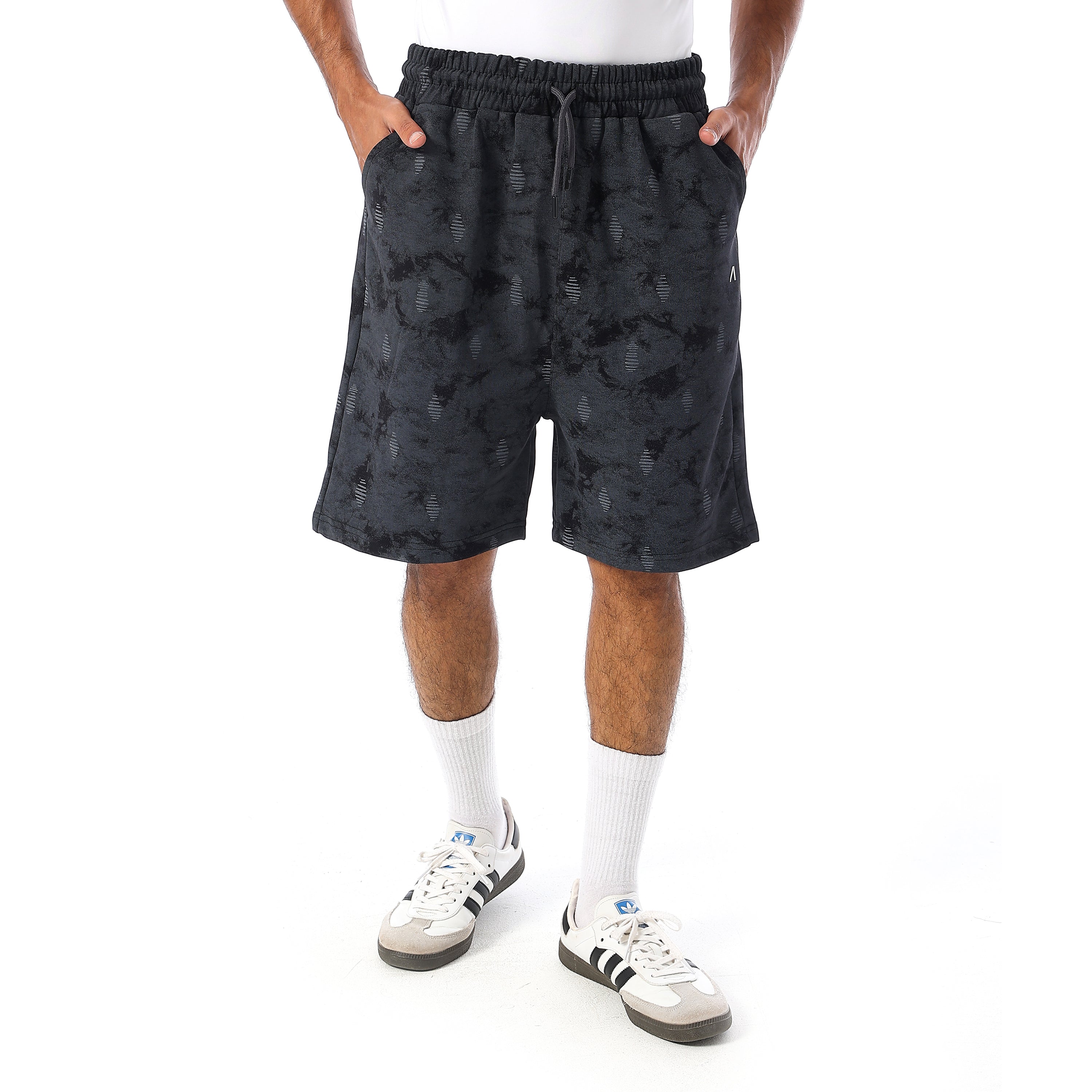 ACTIV OVERSIZED TIE-DYE SHORTS - BLACK