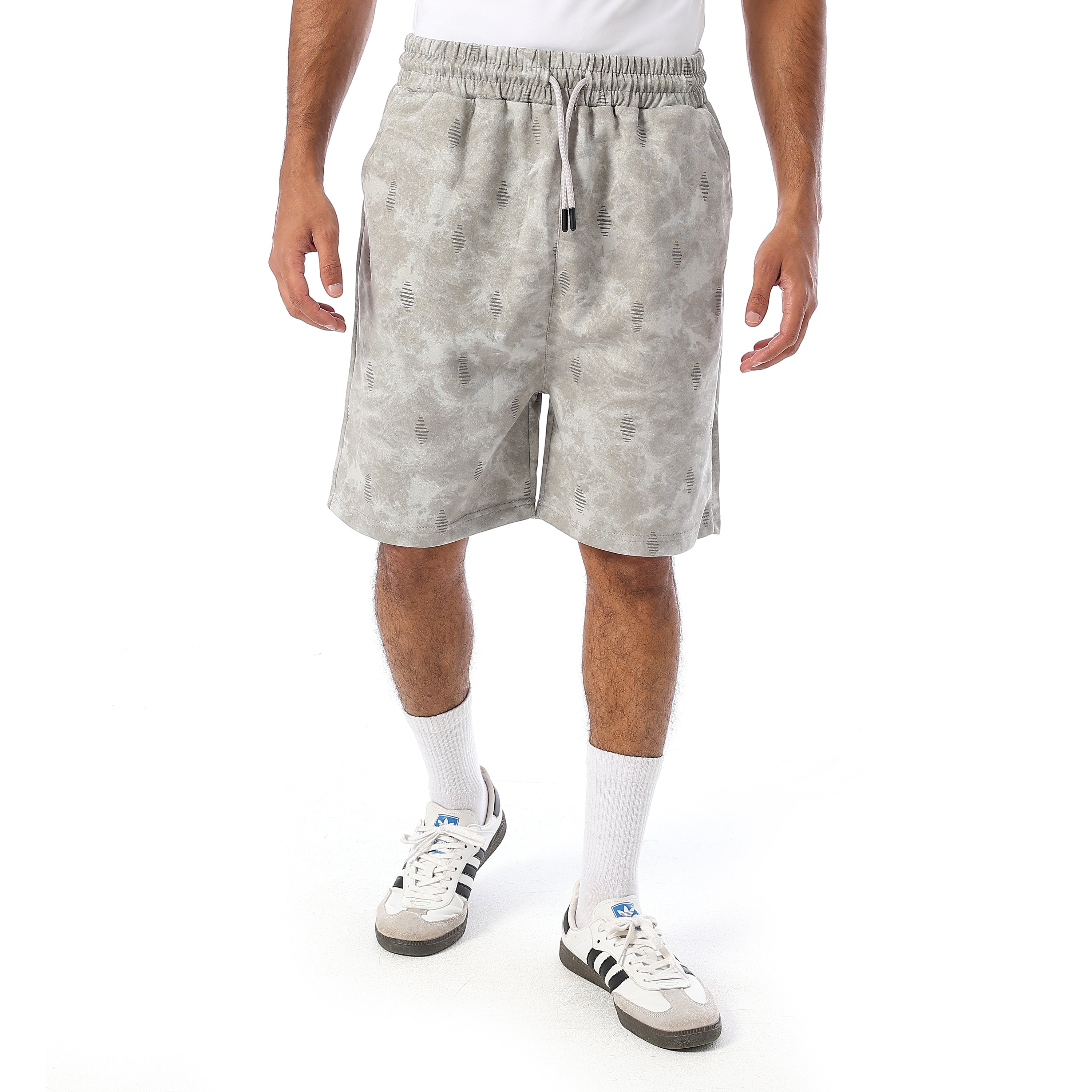 ACTIV OVERSIZED TIE-DYE SHORTS - GREY