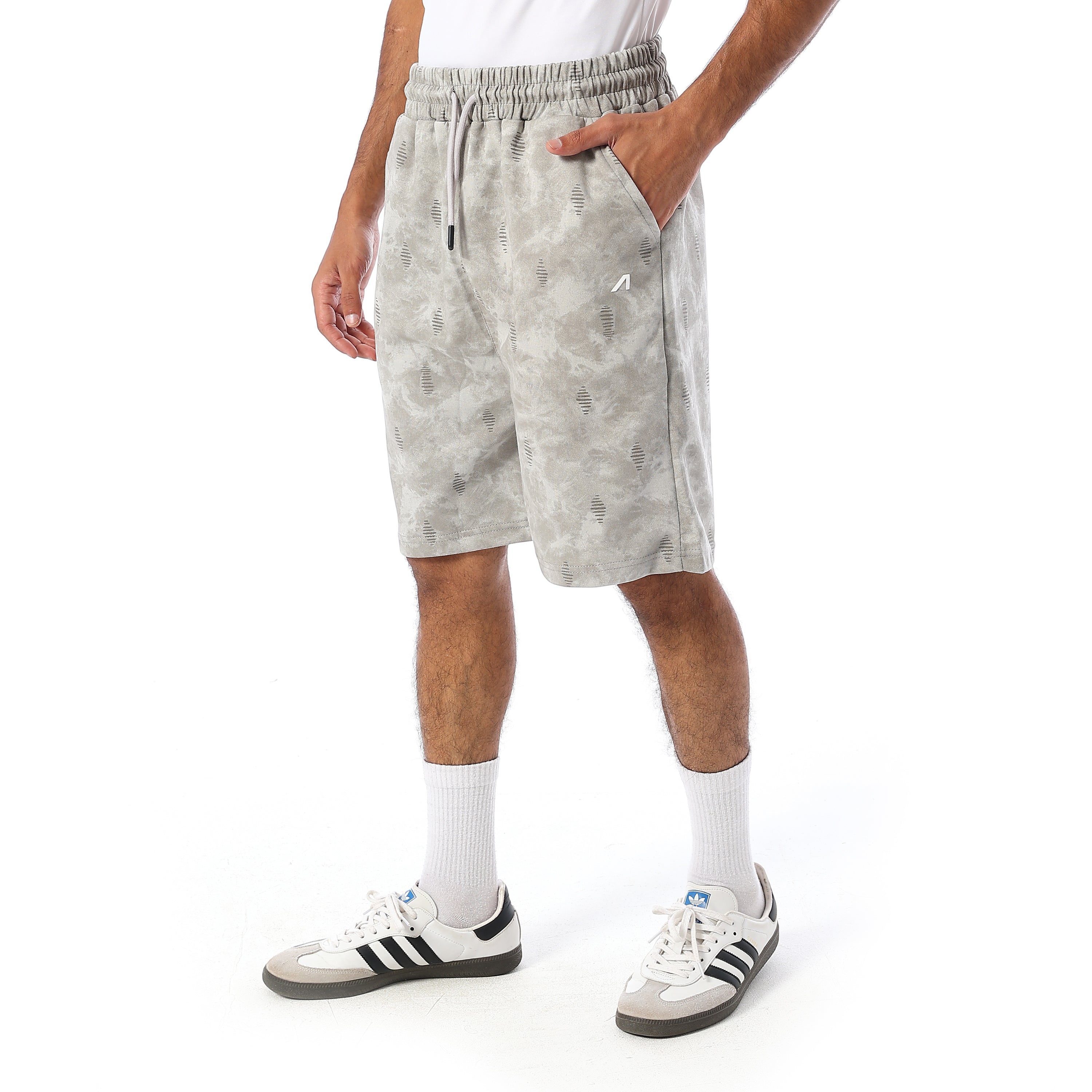 ACTIV OVERSIZED TIE-DYE SHORTS - GREY
