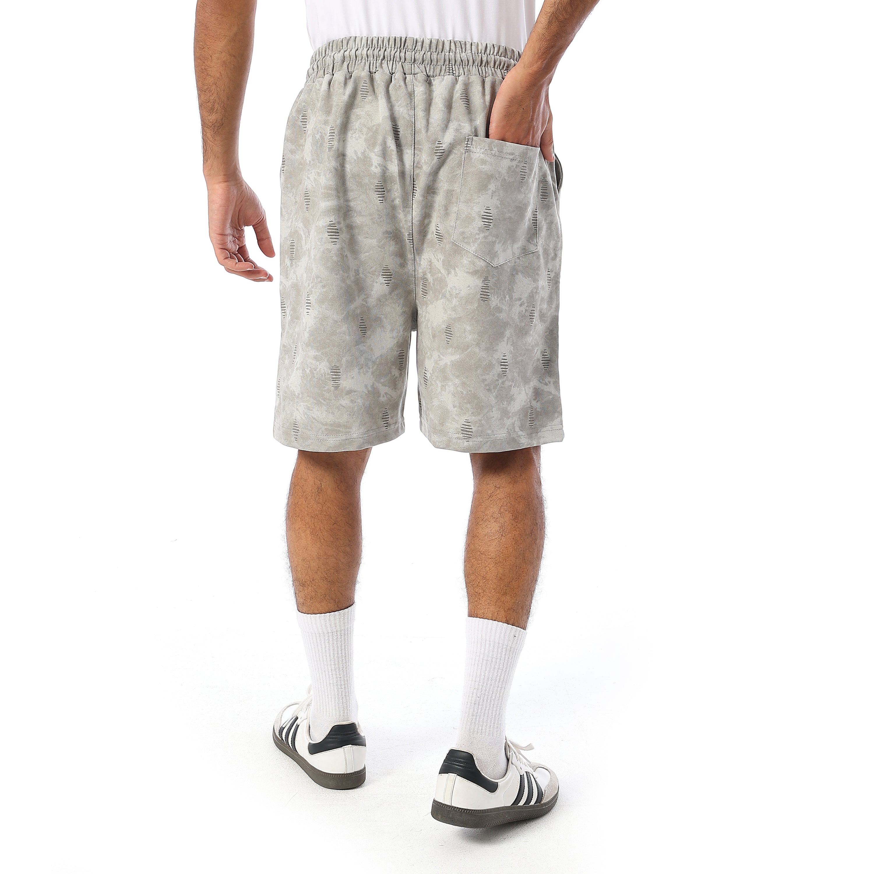 ACTIV OVERSIZED TIE-DYE SHORTS - GREY