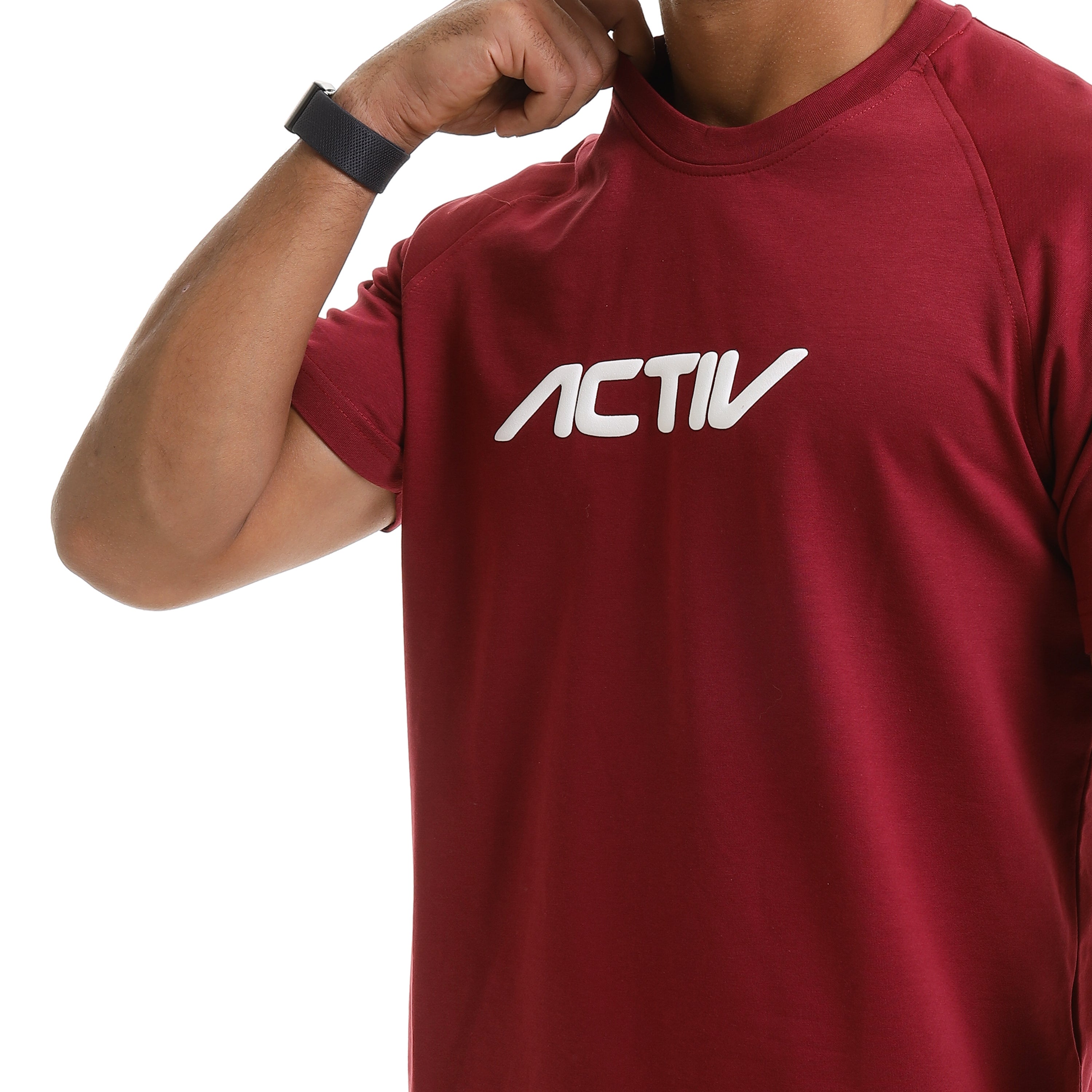 FOAM LOGO PRINT T-SHIRT - BURGUNDY