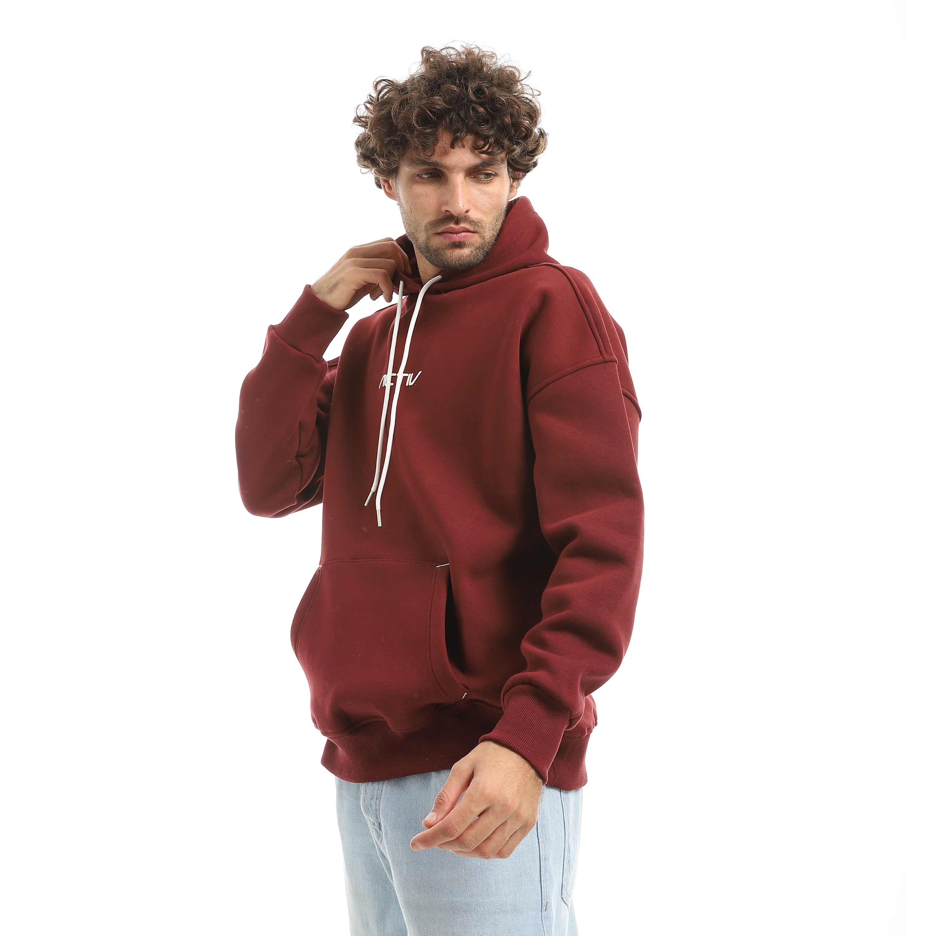 EDGE LINE OVERSIZE HOODIE - BURGUNDY
