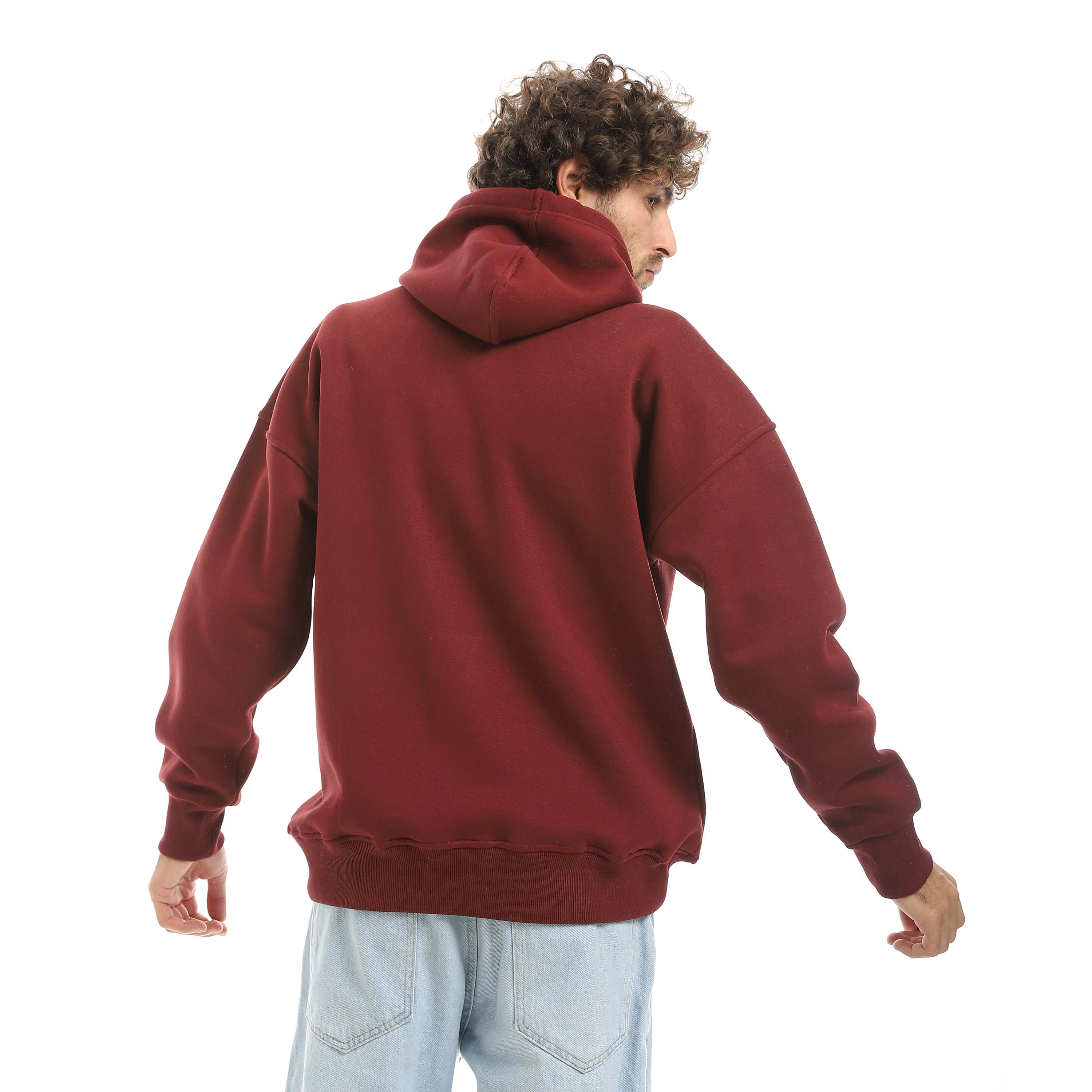 EDGE LINE OVERSIZE HOODIE - BURGUNDY