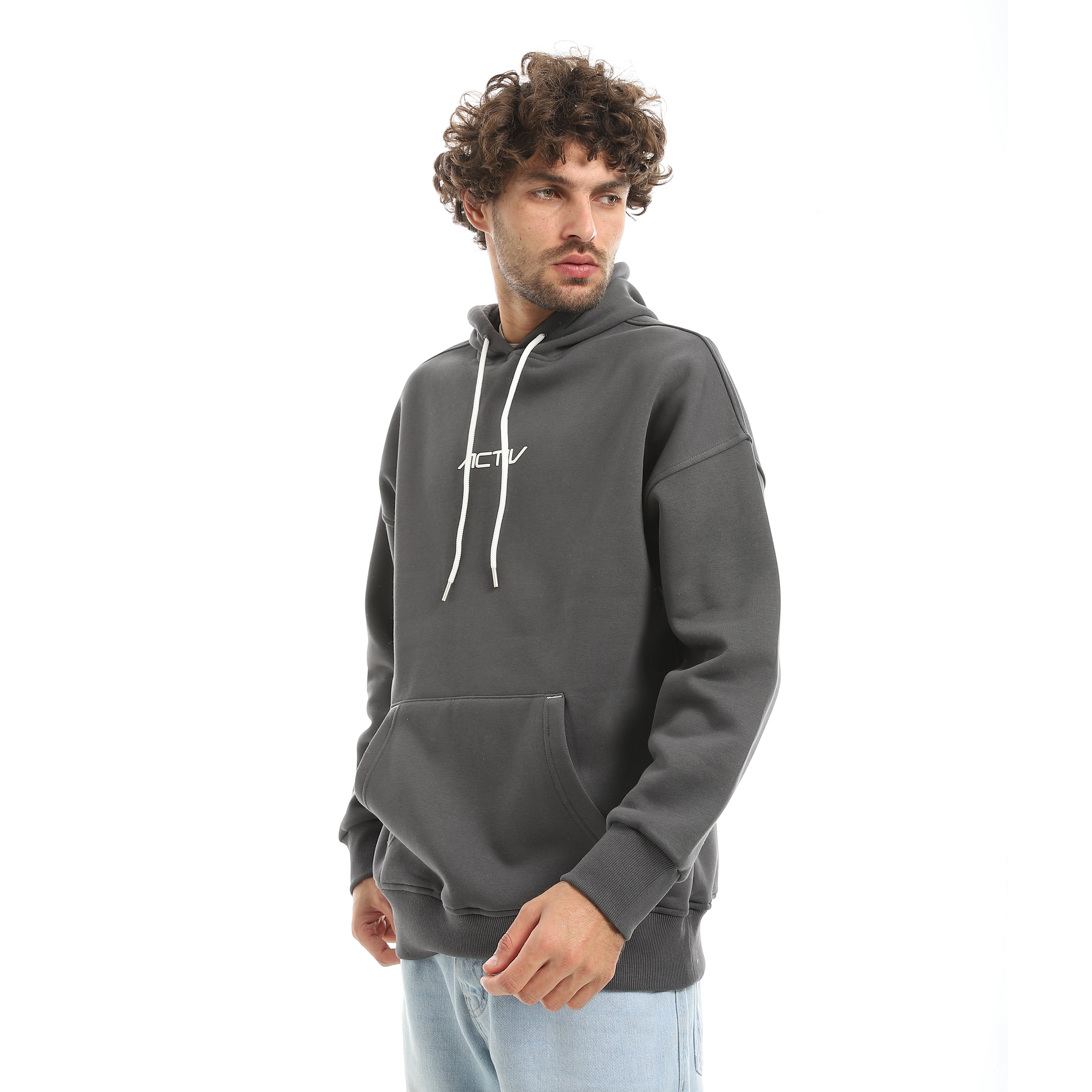 EDGE LINE OVERSIZE HOODIE - GREY