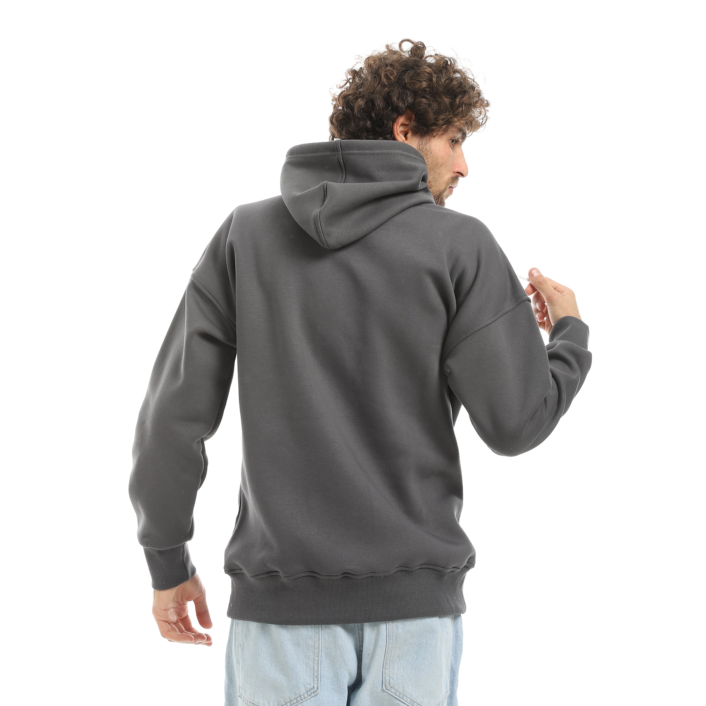 EDGE LINE OVERSIZE HOODIE - GREY