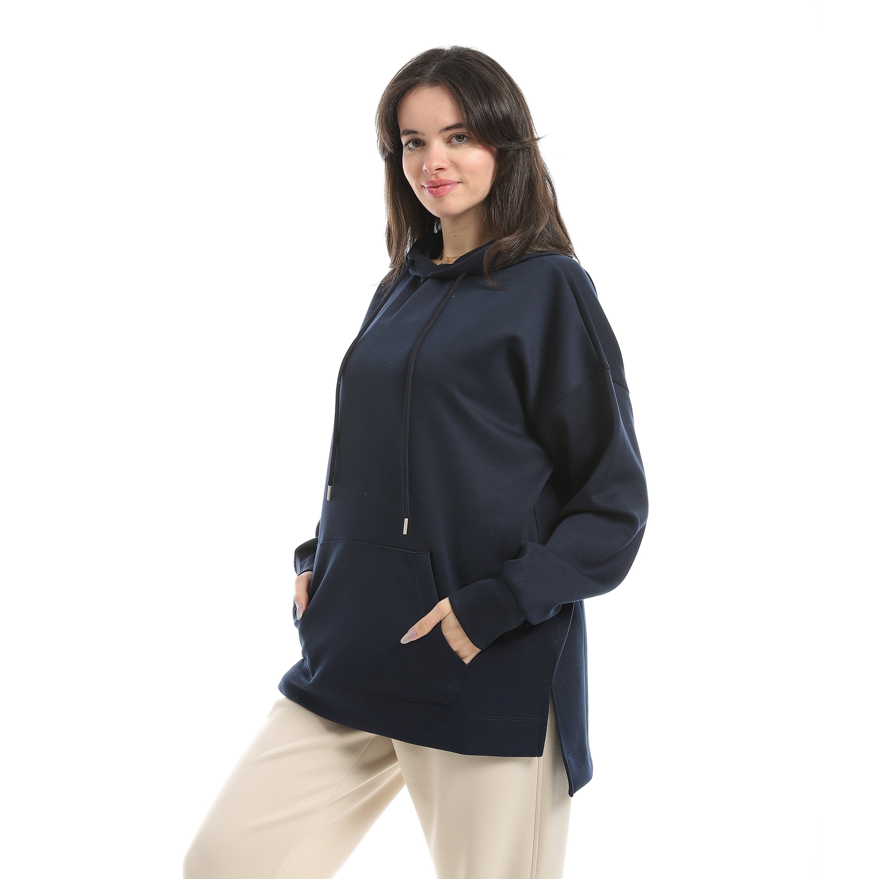 سويت شيرت اكتف حريمي بزنط - ازرق غامق