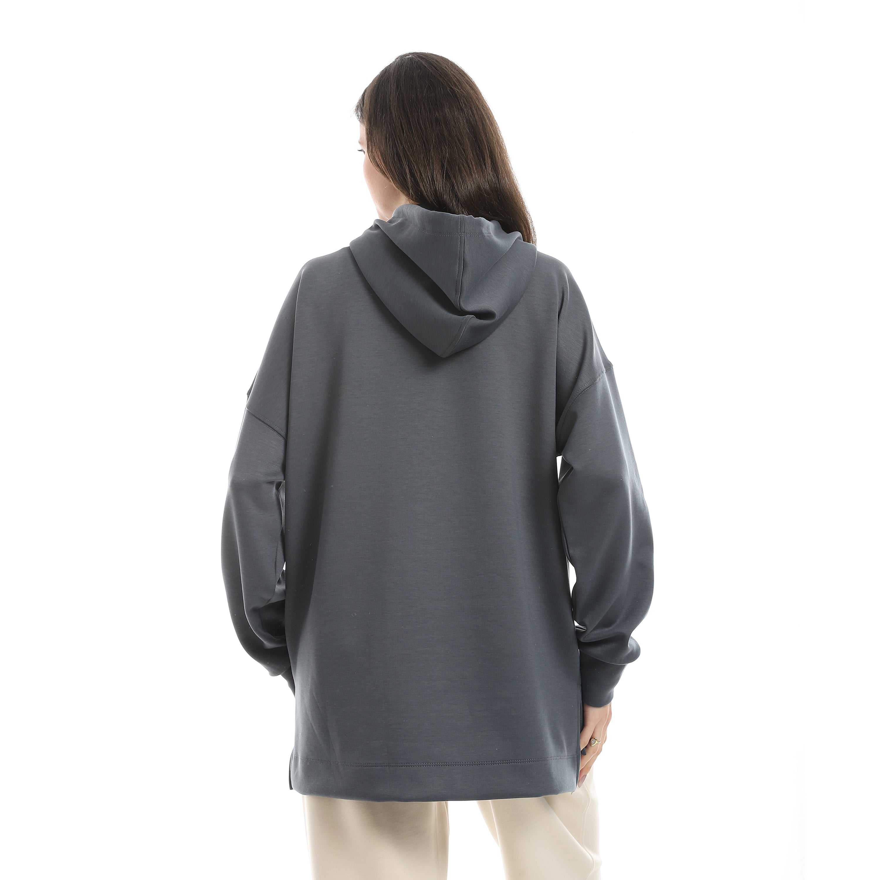 سويت شيرت اكتف حريمي بزنط - رمادي