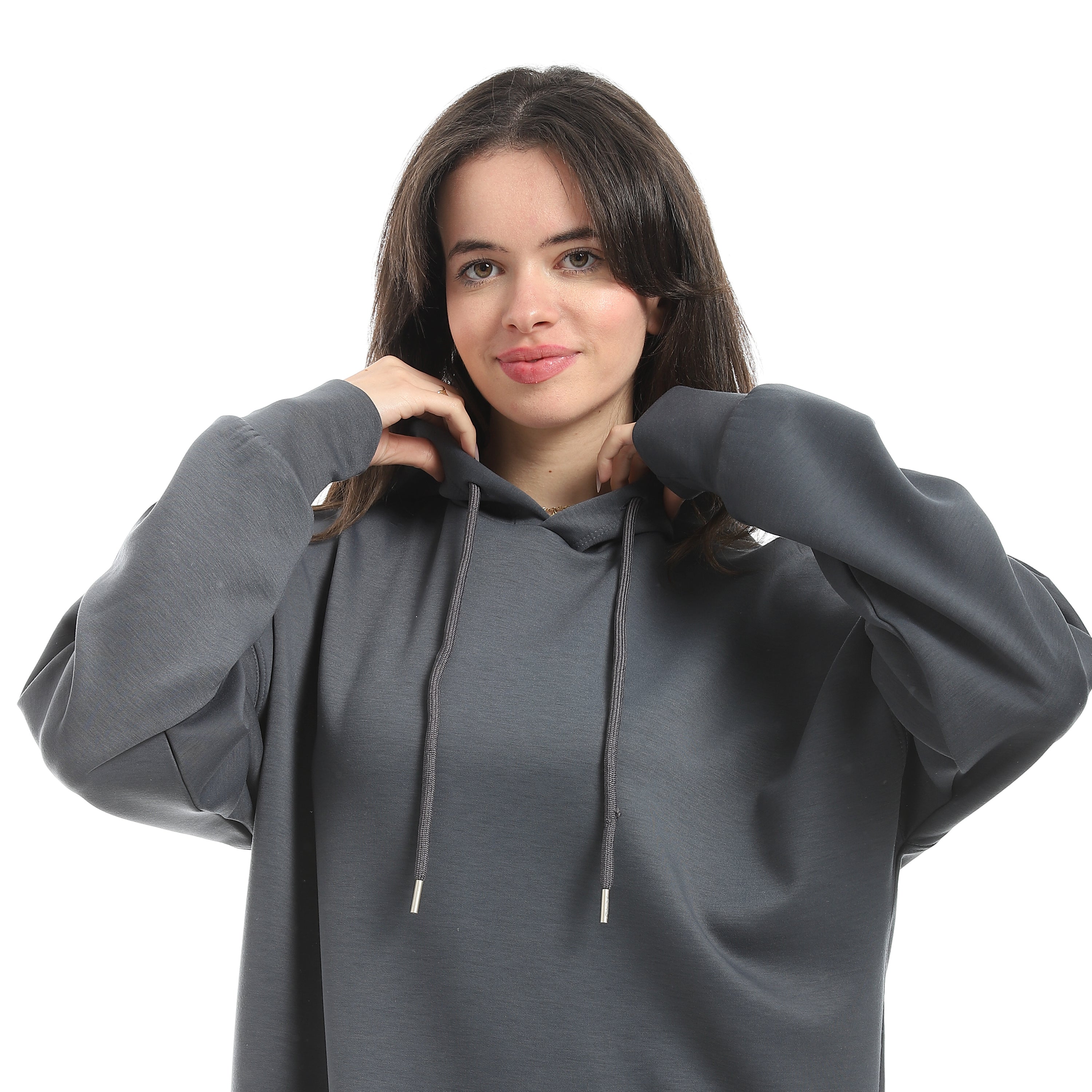 سويت شيرت اكتف حريمي بزنط - رمادي