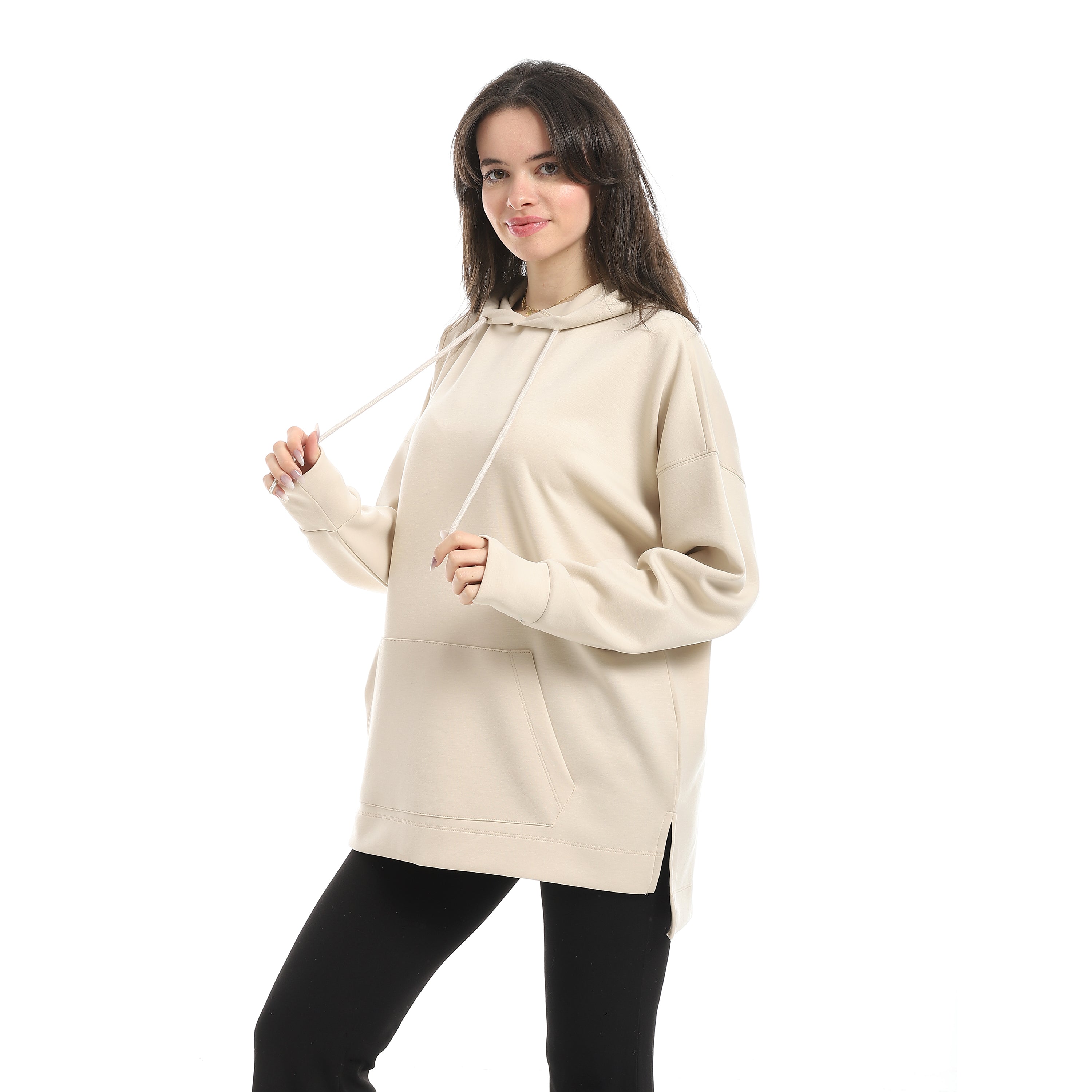 سويت شيرت اكتف حريمي بزنط - بيج