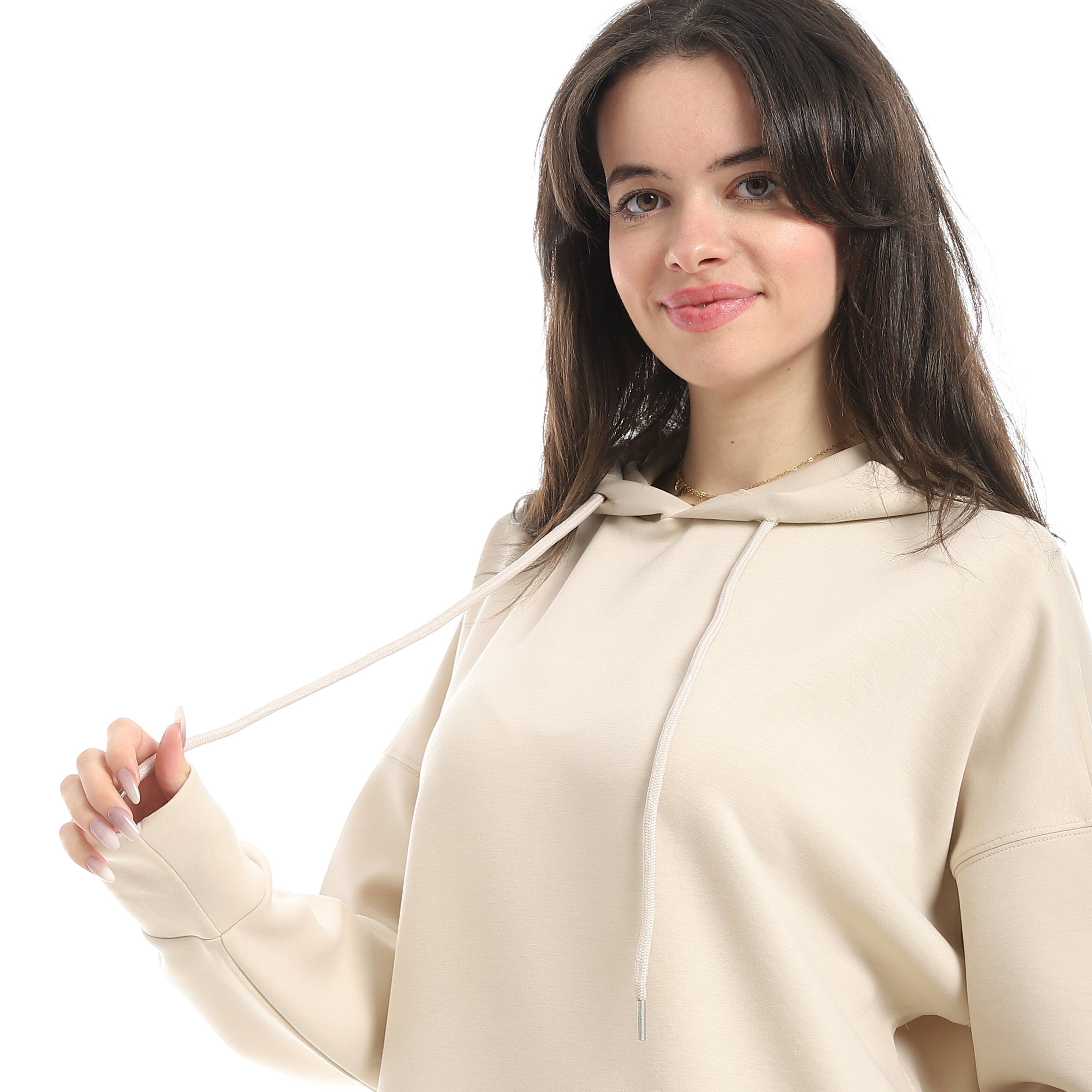 سويت شيرت اكتف حريمي بزنط - بيج