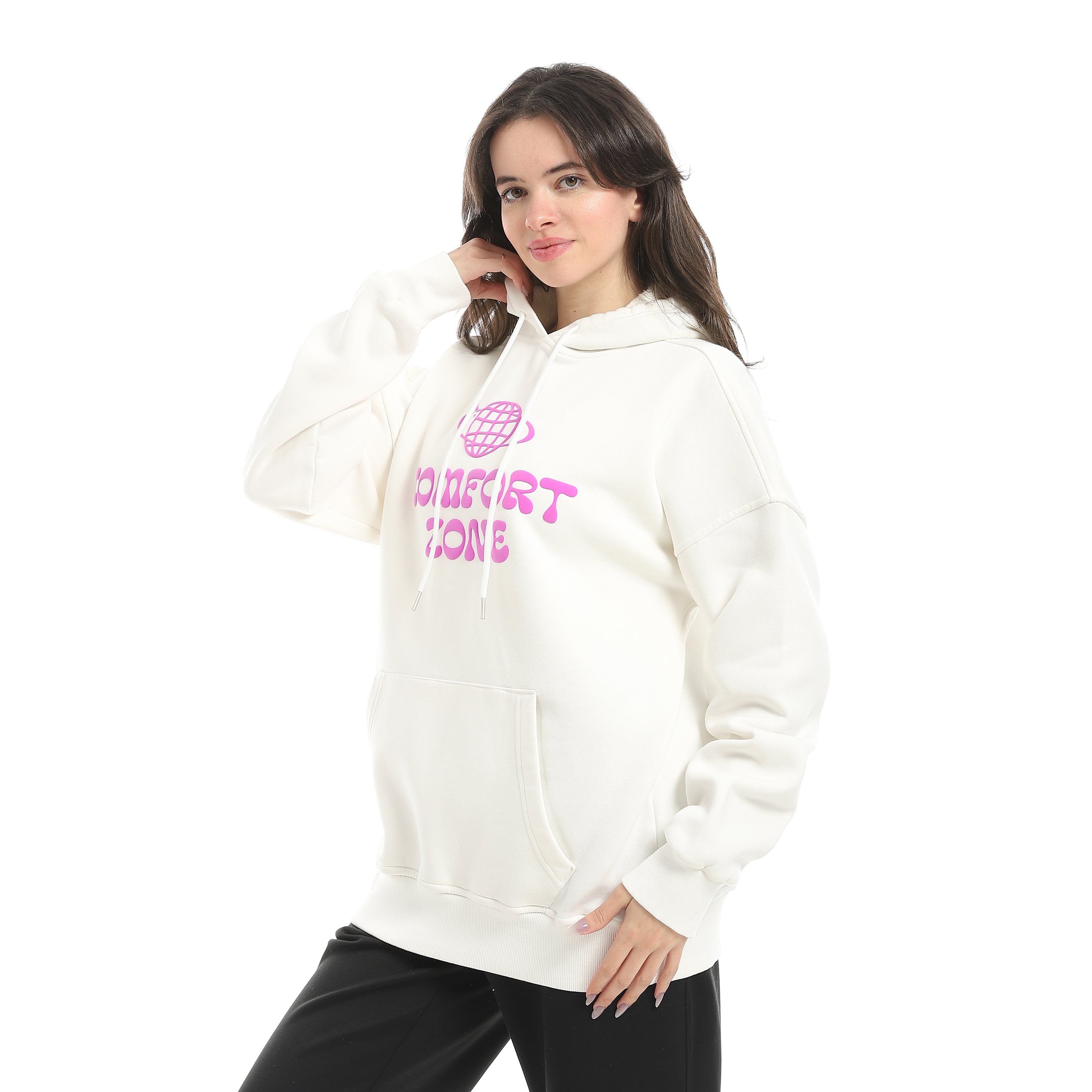 سويت شيرت اكتف حريمي بزنط - ابيض