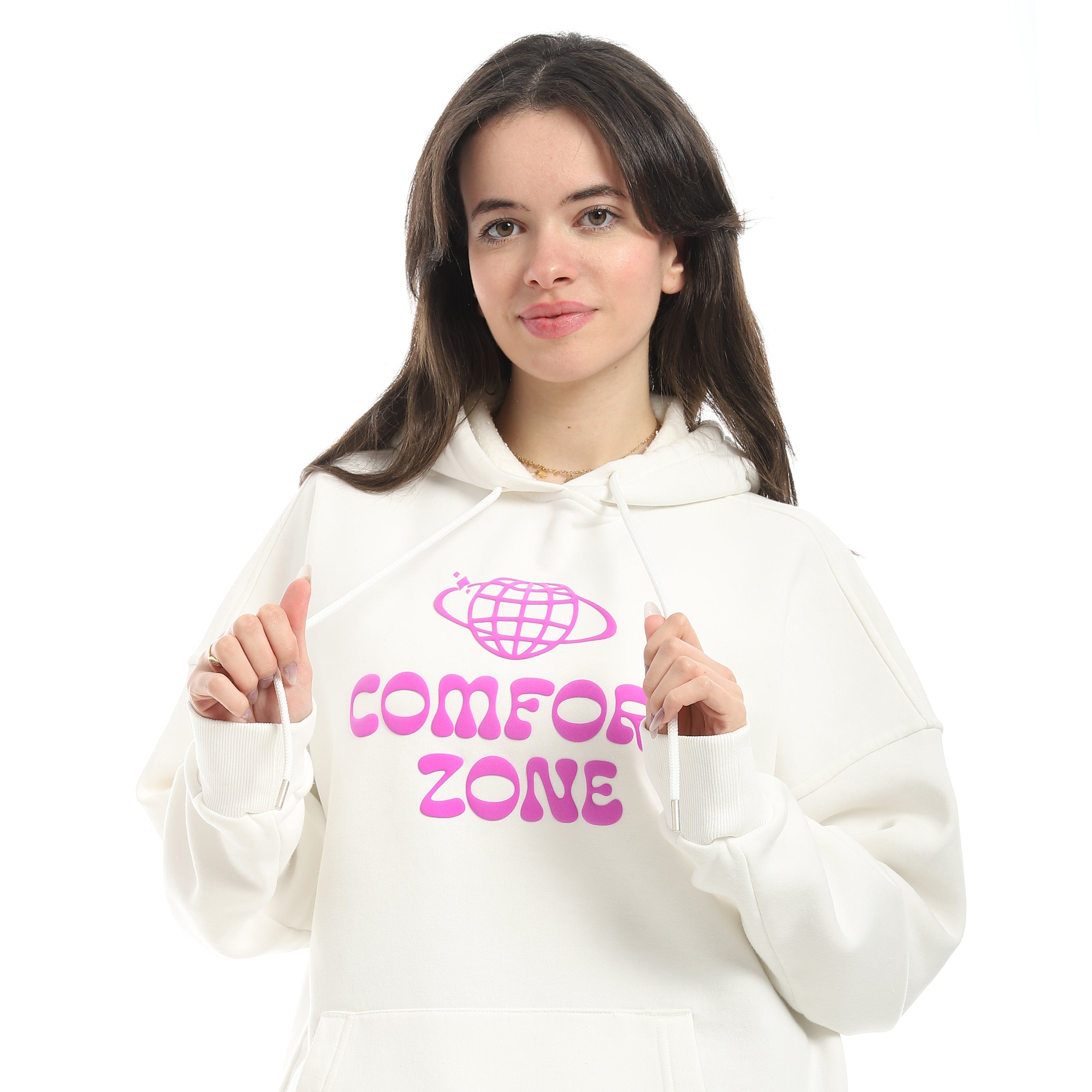 سويت شيرت اكتف حريمي بزنط - ابيض