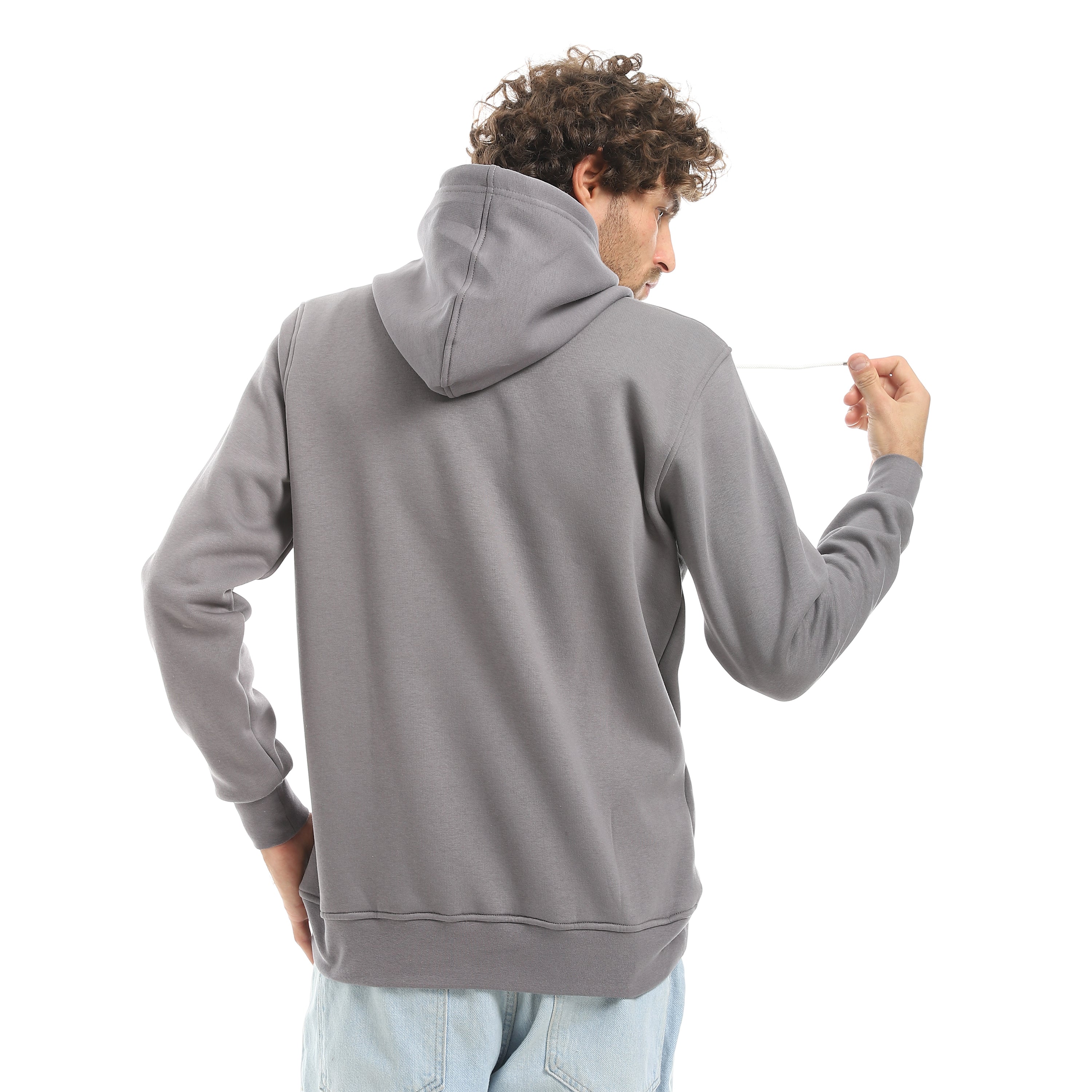 ZERO CLUB PRINT OVERSIZ HOODIE - GREY