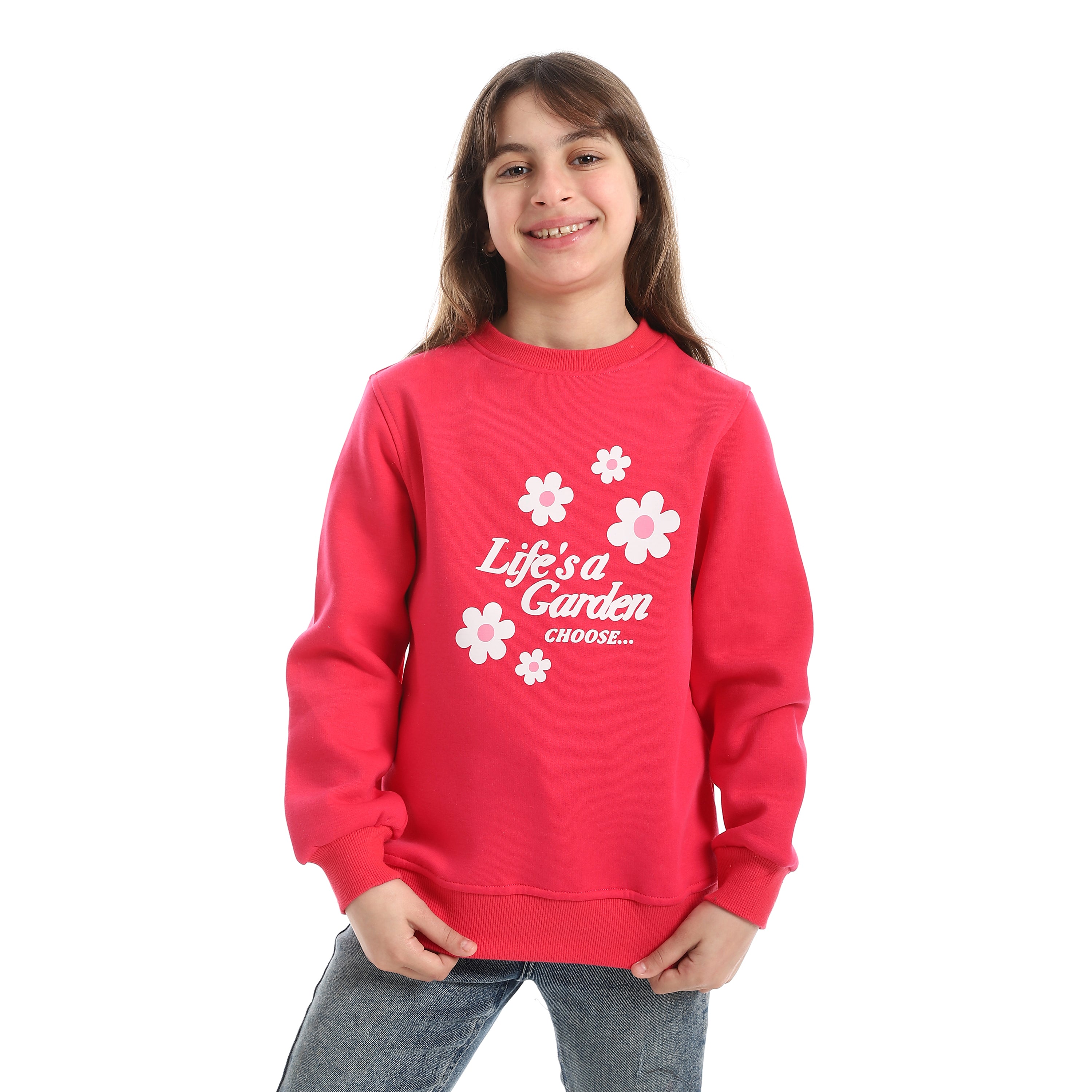 سويت شيرت اكتف بناتي - فوشيا