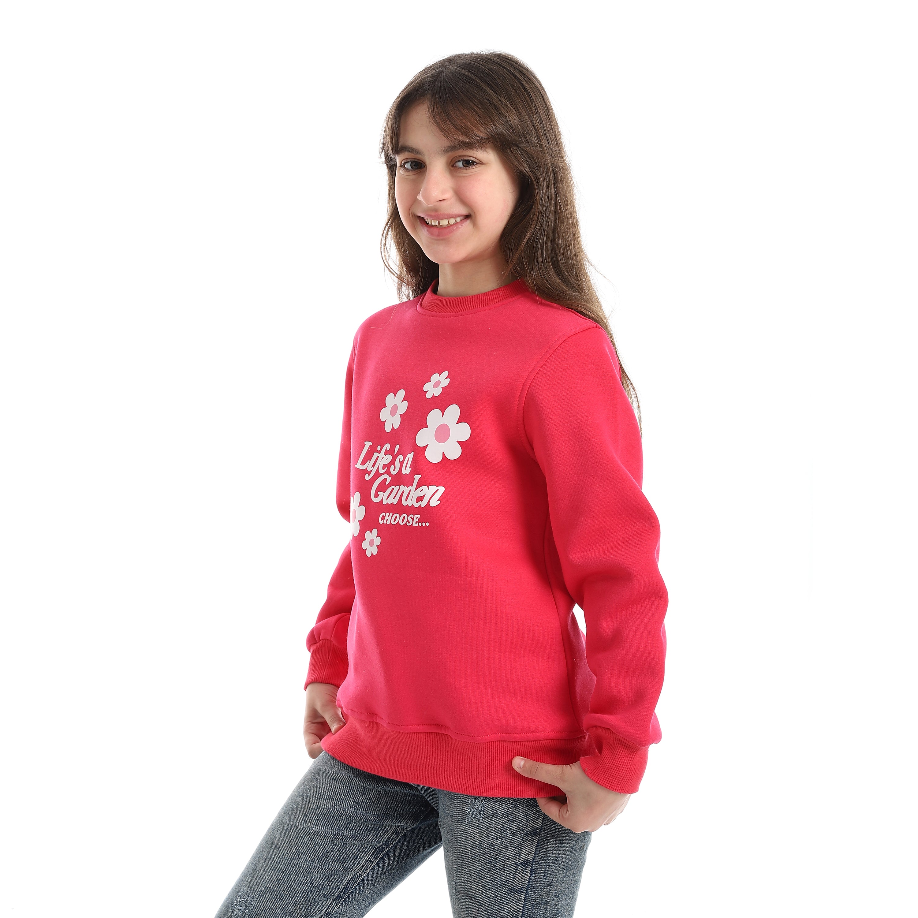 سويت شيرت اكتف بناتي - فوشيا