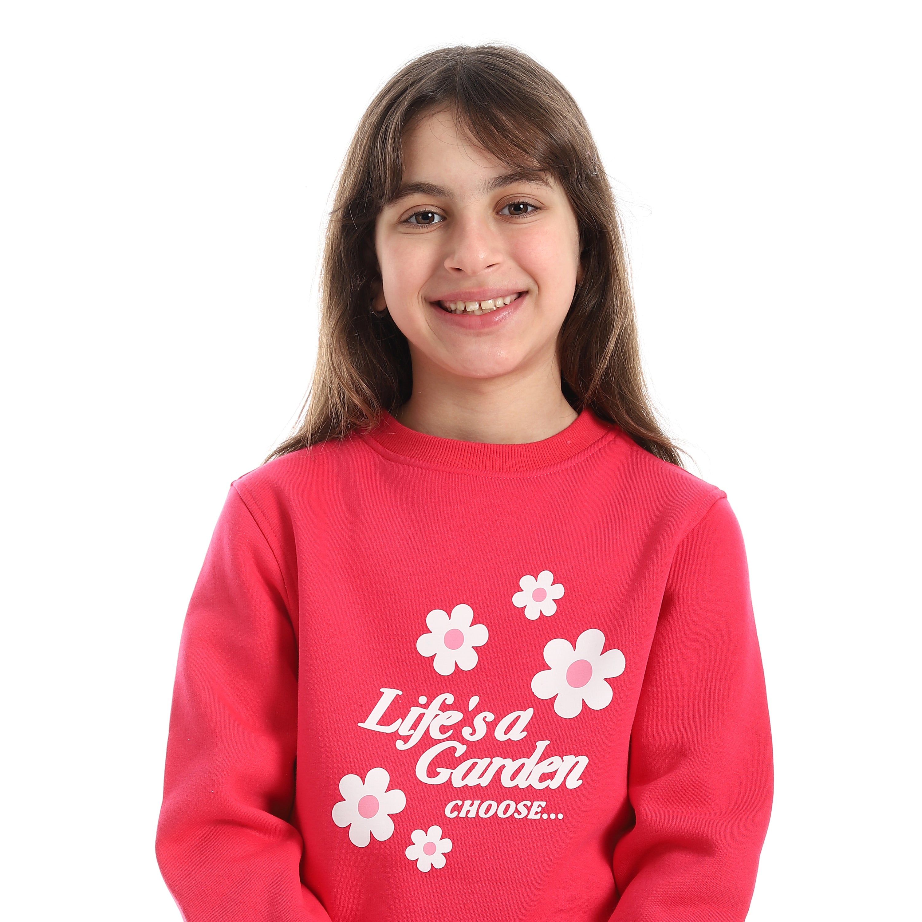 GARDEN GLOW PRINT SWEATSHIRT - FUCHSIA