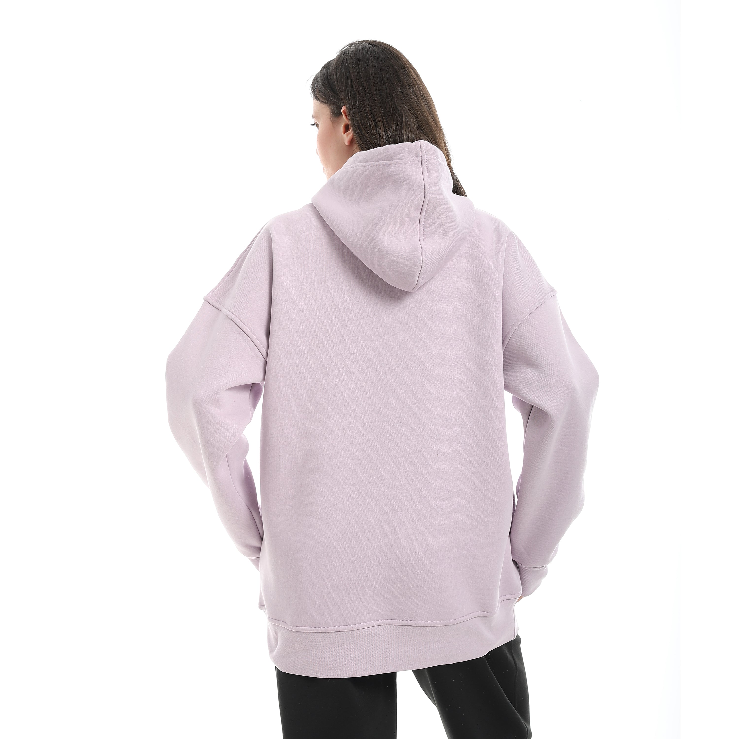 BELIEVE PRINT OVERSIZED HOODIE - LILAC