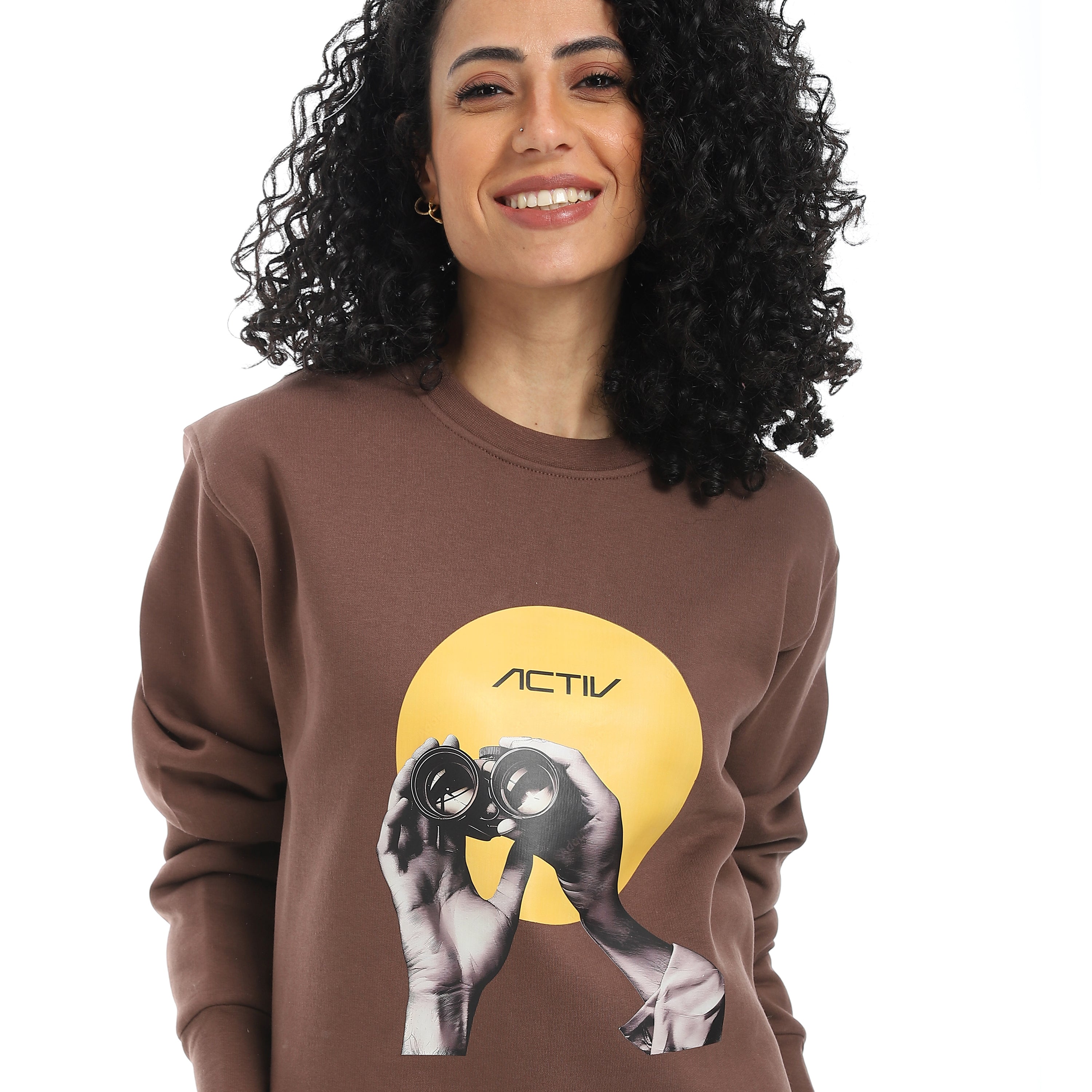 SCOPE PRINT SWEATSHIRT - بني