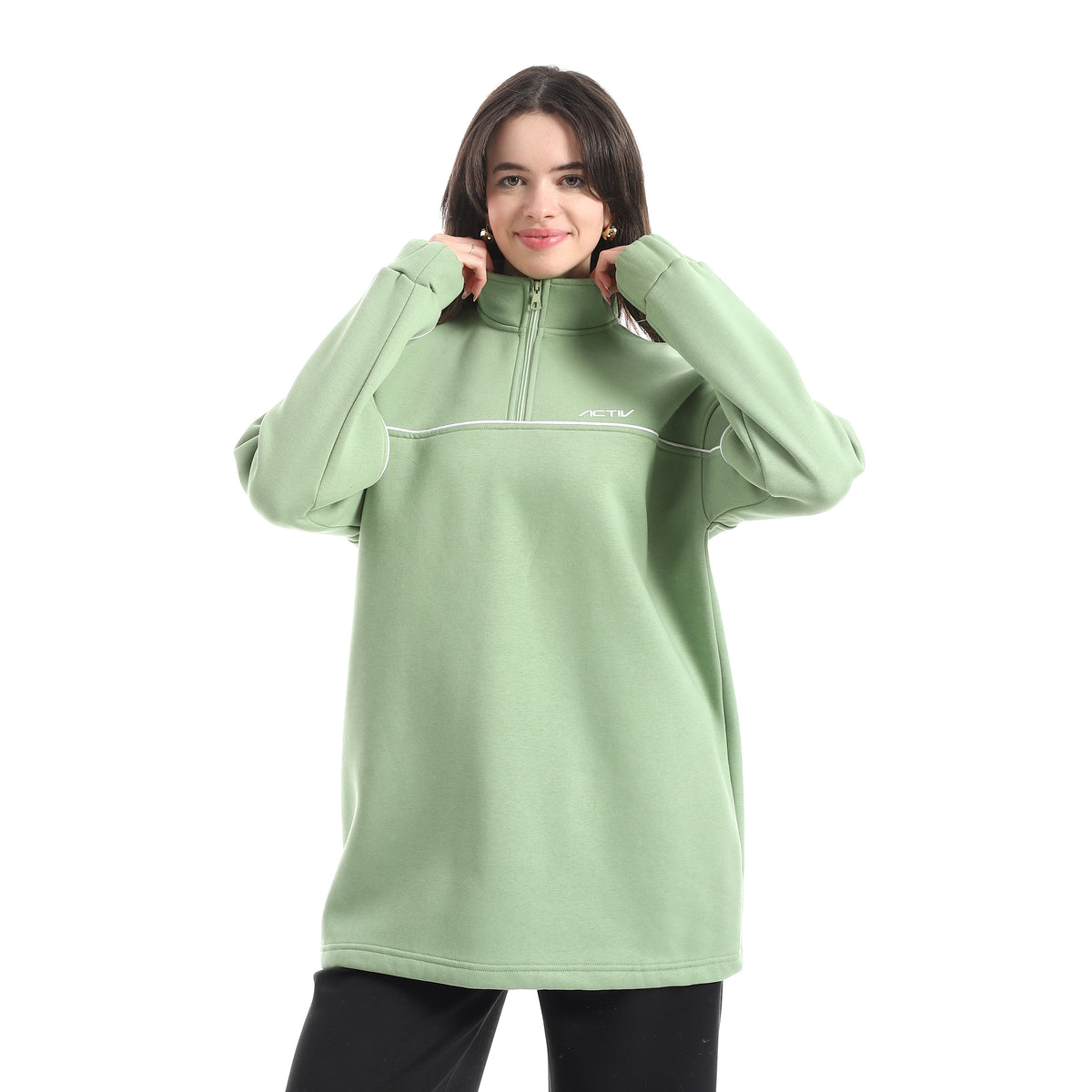 سويت شيرت اكتف حريمي - اخضر