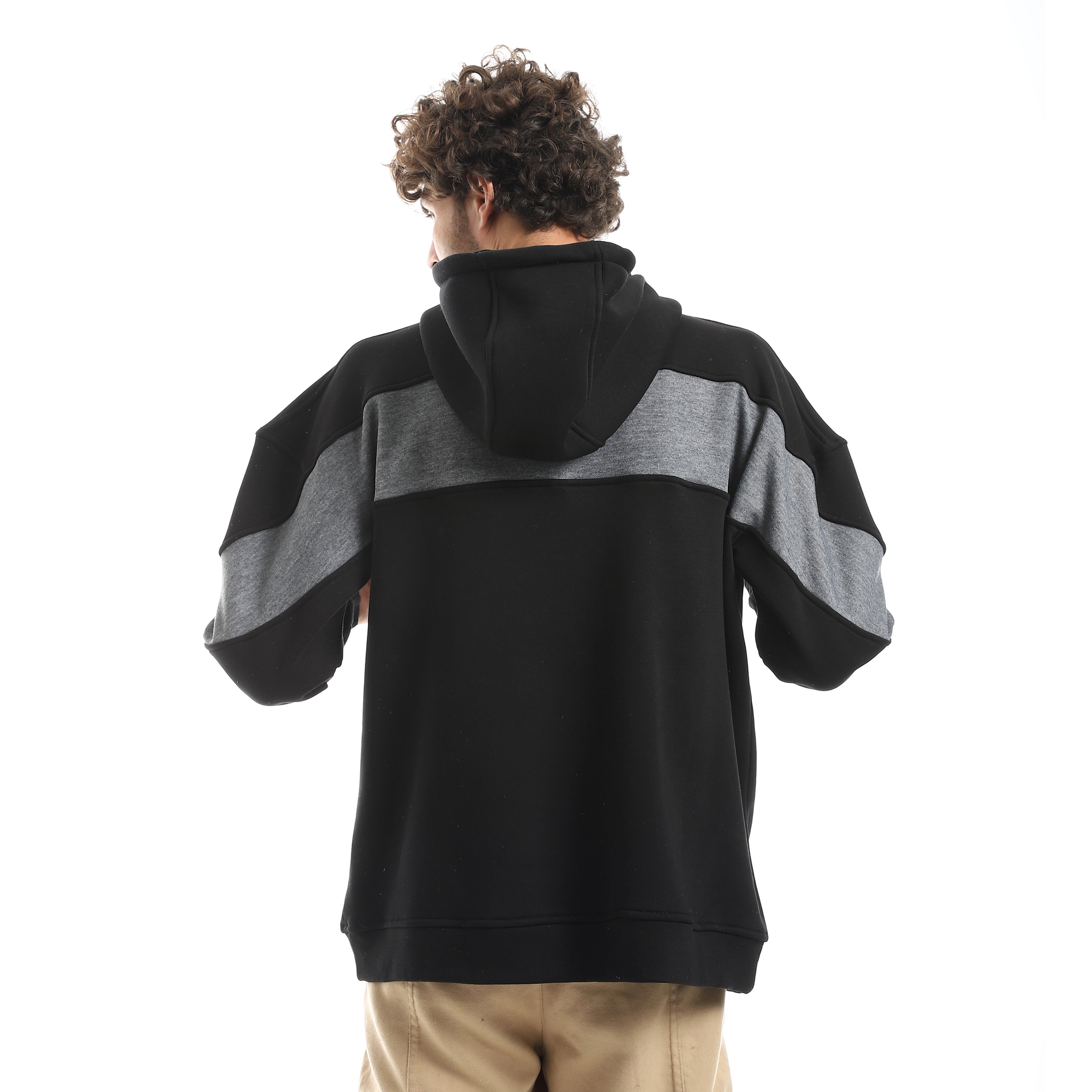 سويت شيرت اكتف رجالي بزنط - اسود*رمادي