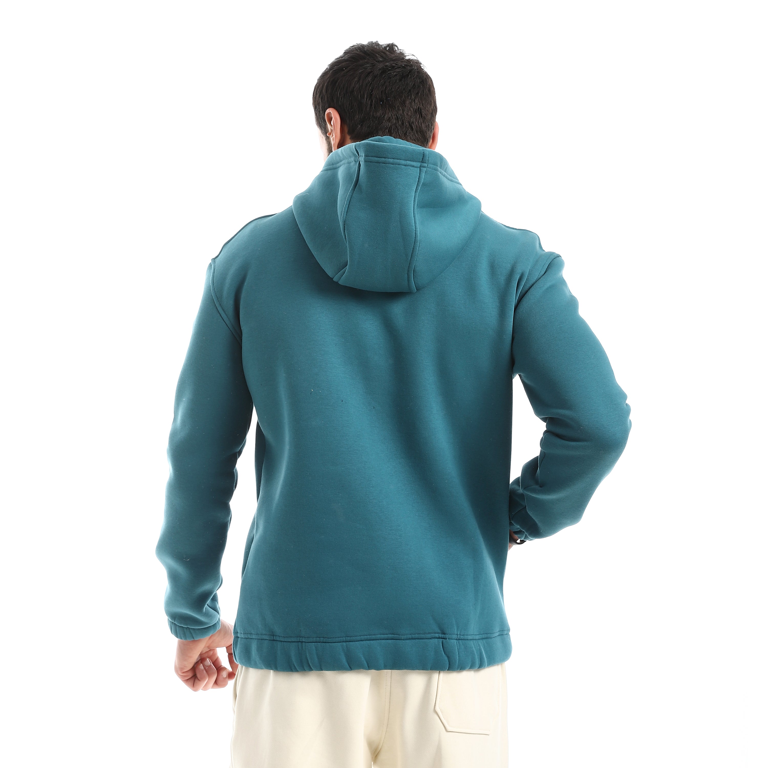 STAND ZIP-NECK OVERSIZE HOODIE - PETROL