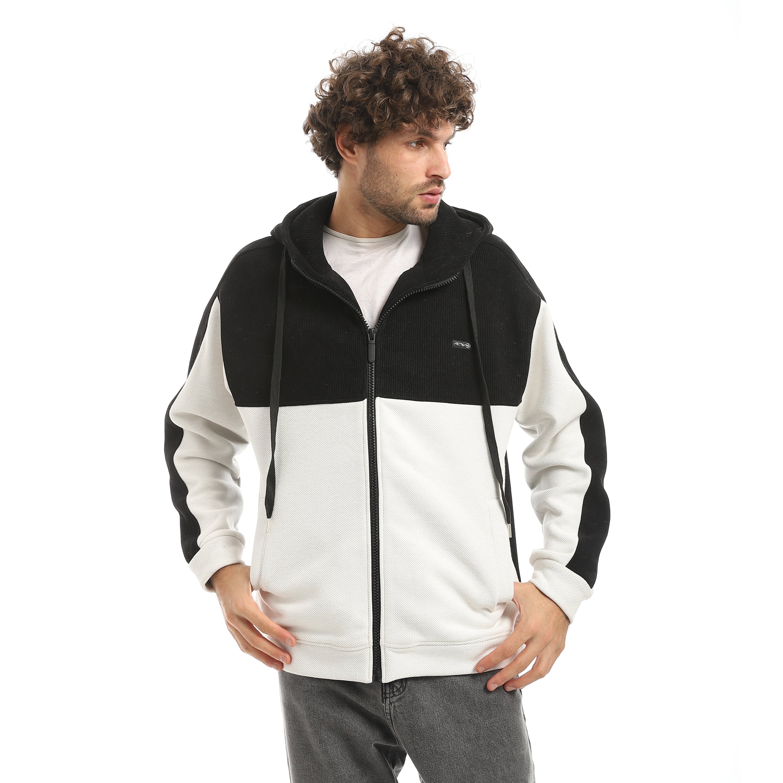 ACTIV MEN'S HOODIE - BLK & WHT