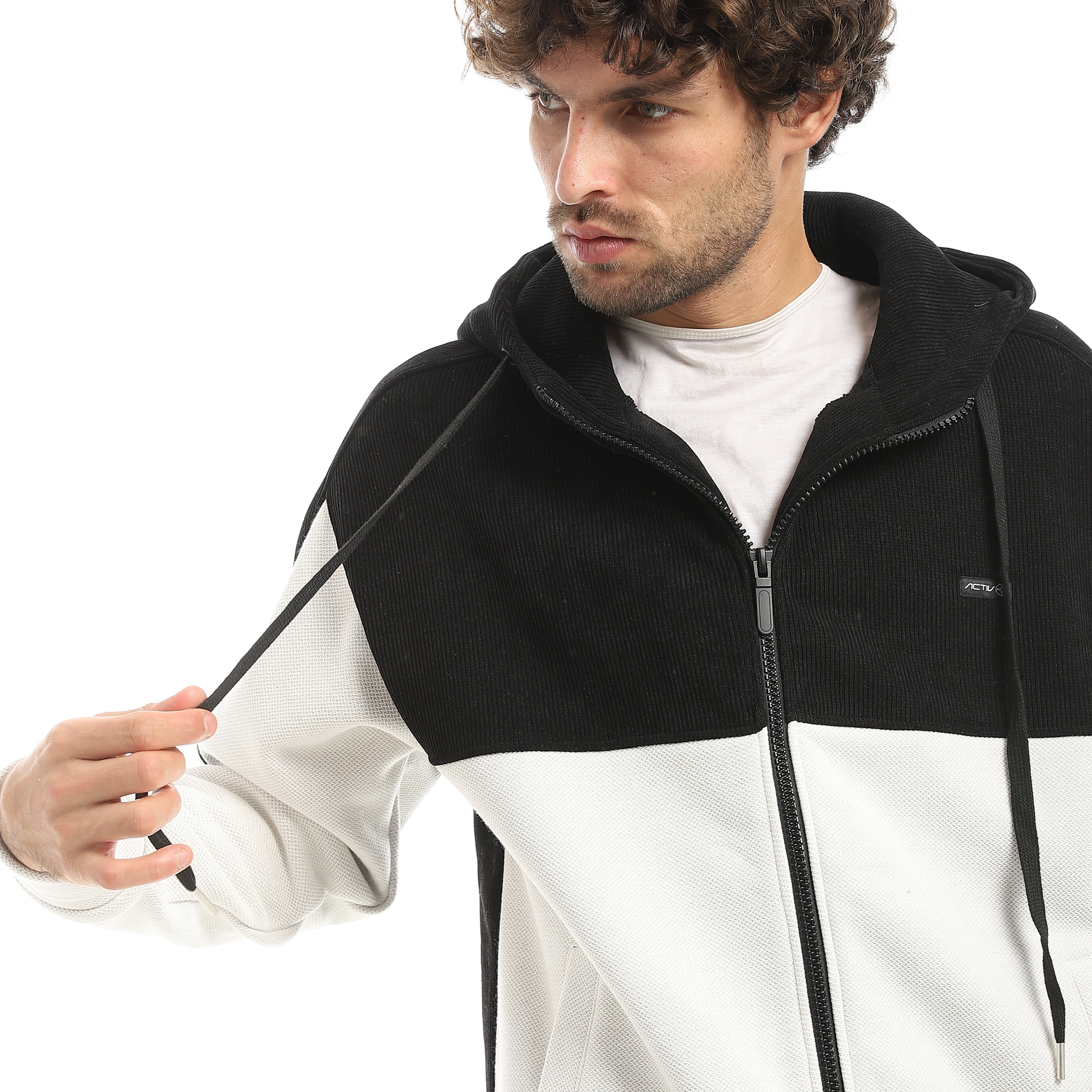 ACTIV MEN'S HOODIE - BLK & WHT