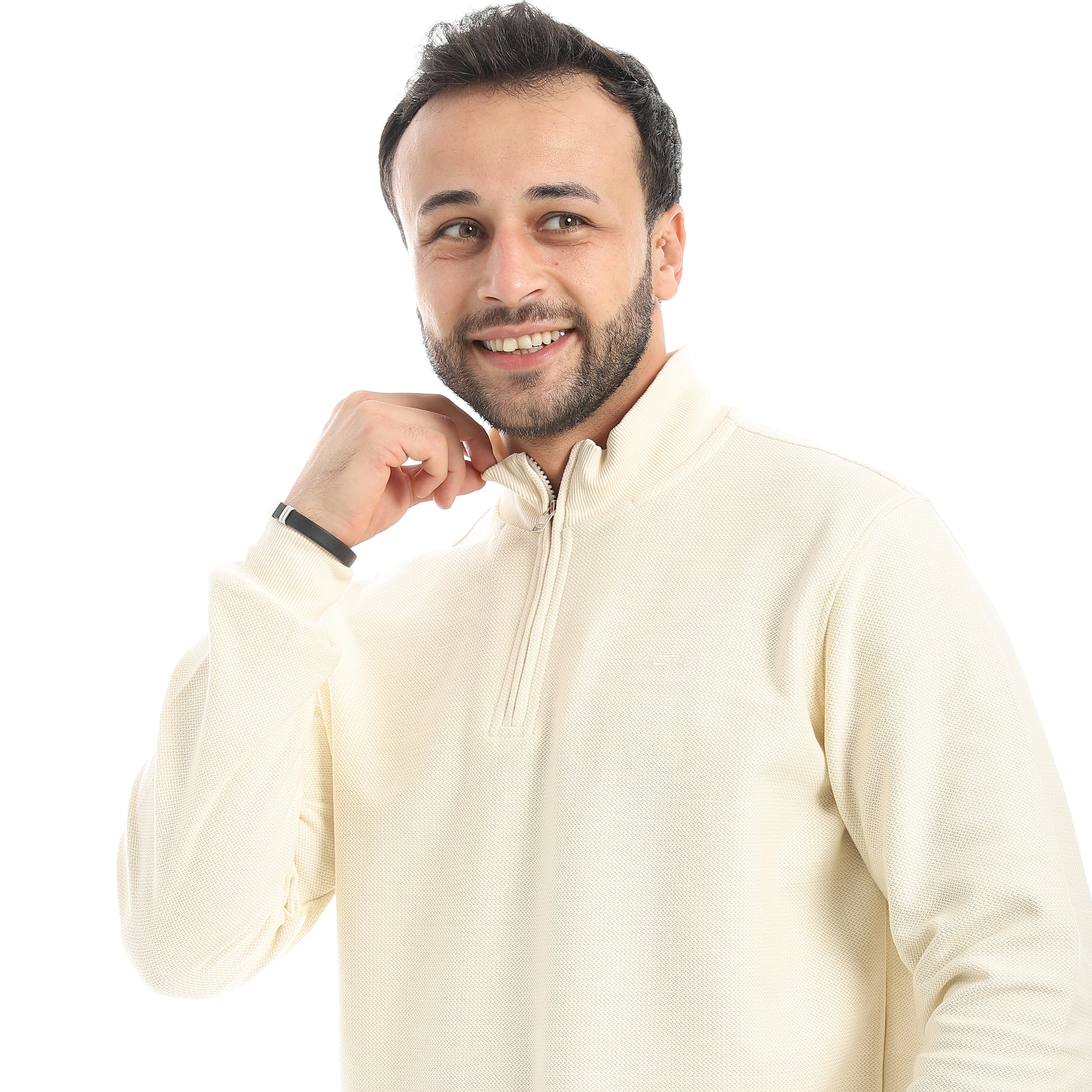 سويت شيرت نص ياقه1A&TIE
 - كريمي