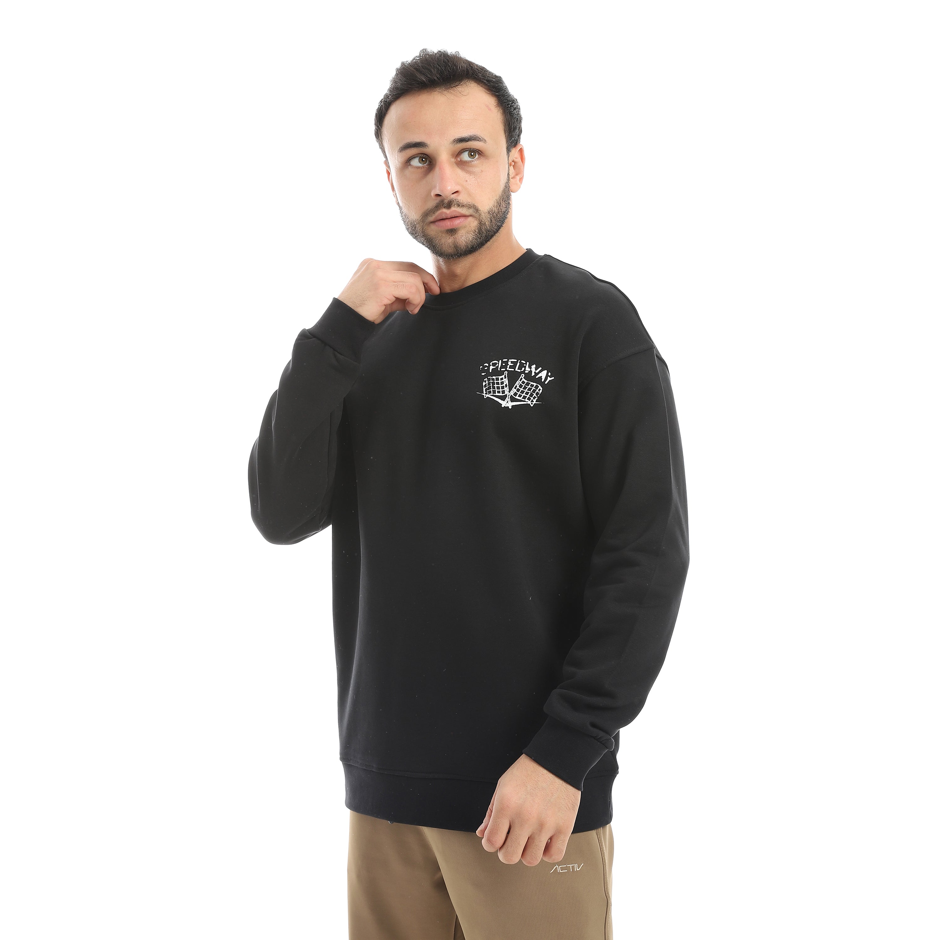 سويت شيرت بيزك رجالى 2A - اسود