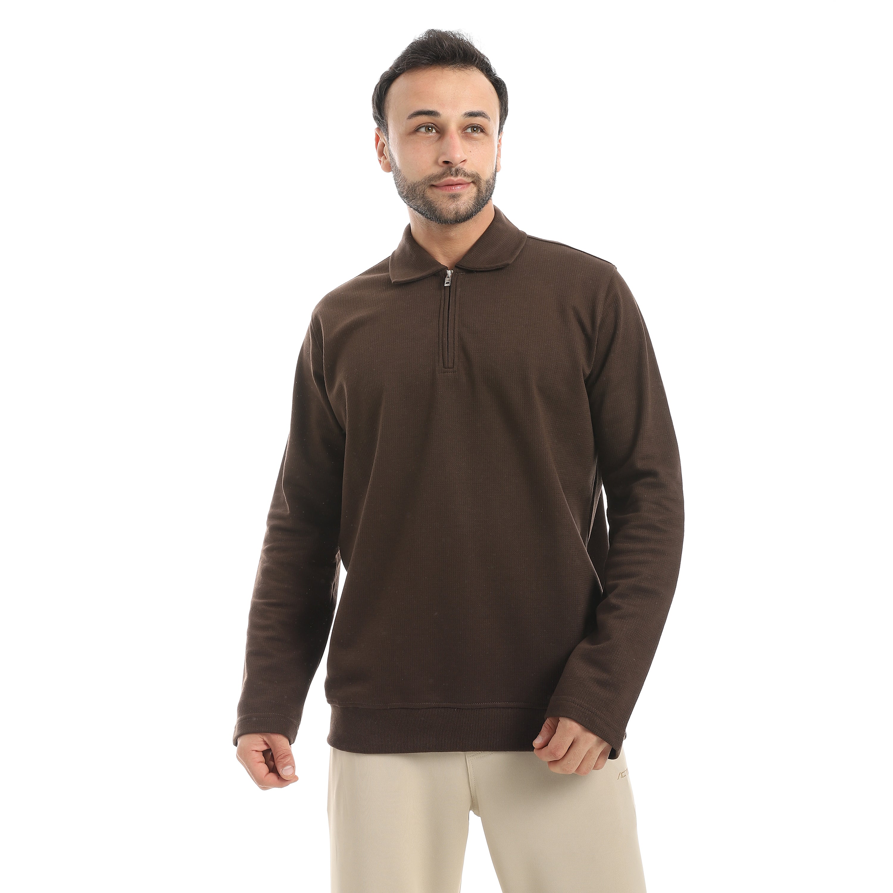 سويت شيرت ياقه2T&A - بني