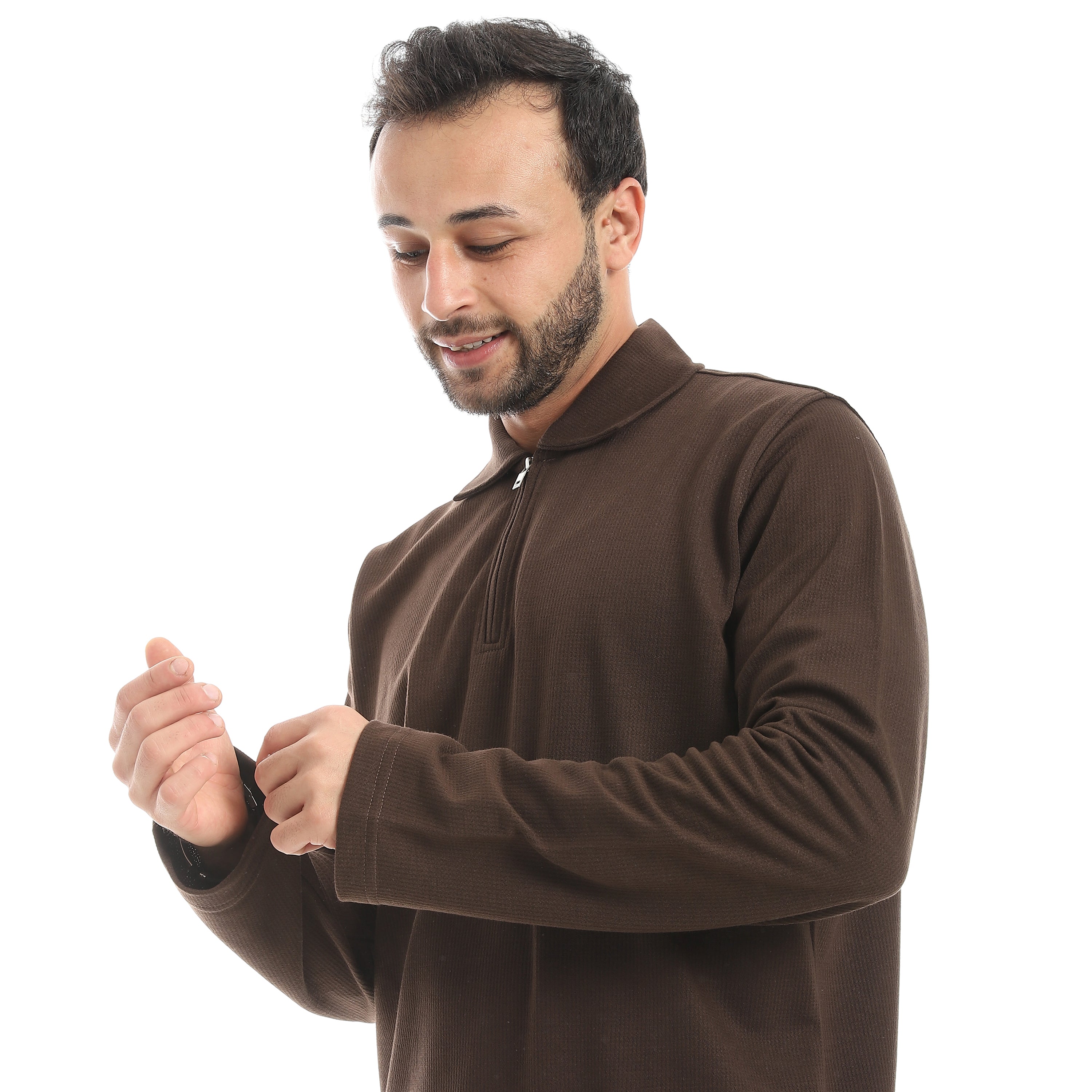 سويت شيرت ياقه2T&A - بني