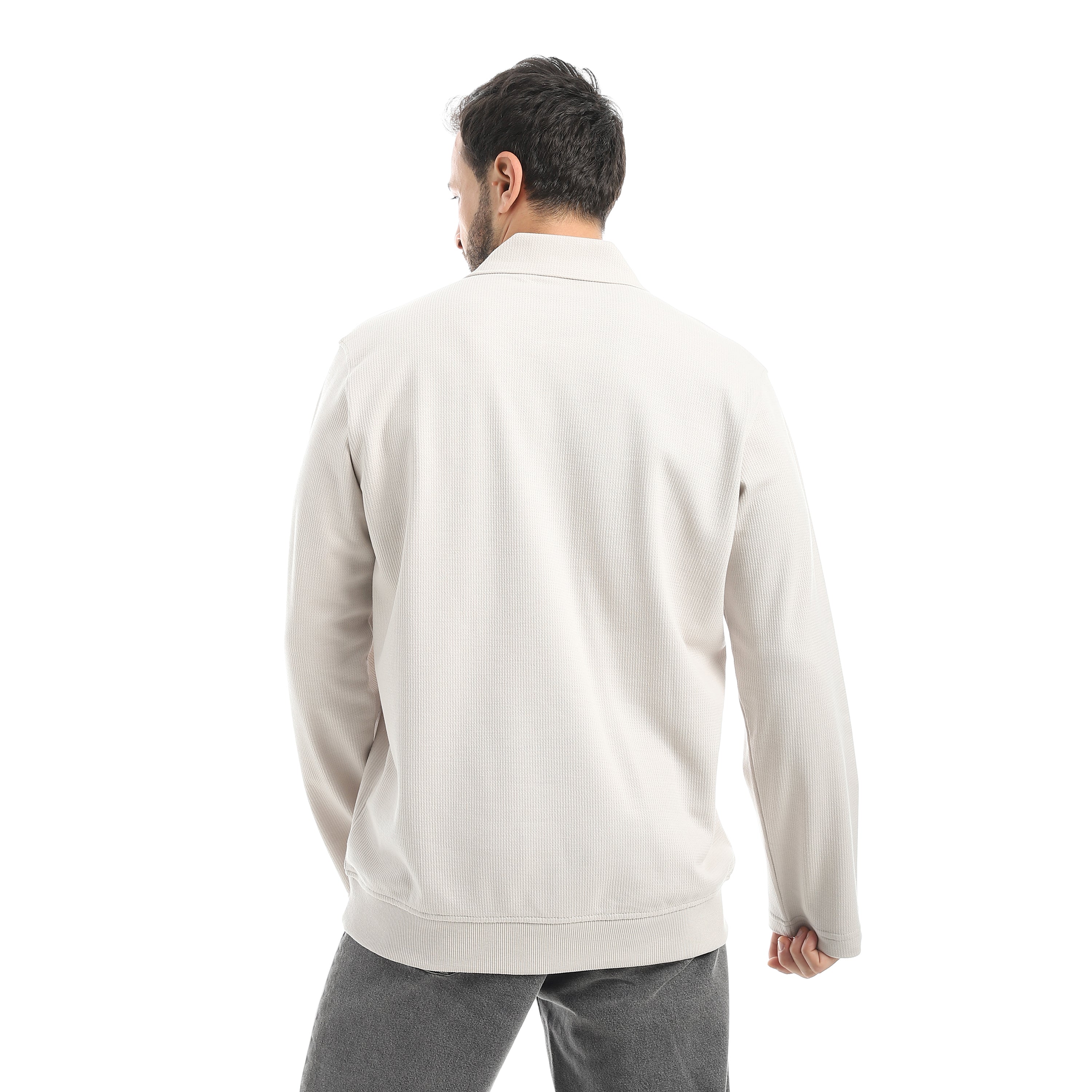 سويت شيرت ياقه2T&A - فضي