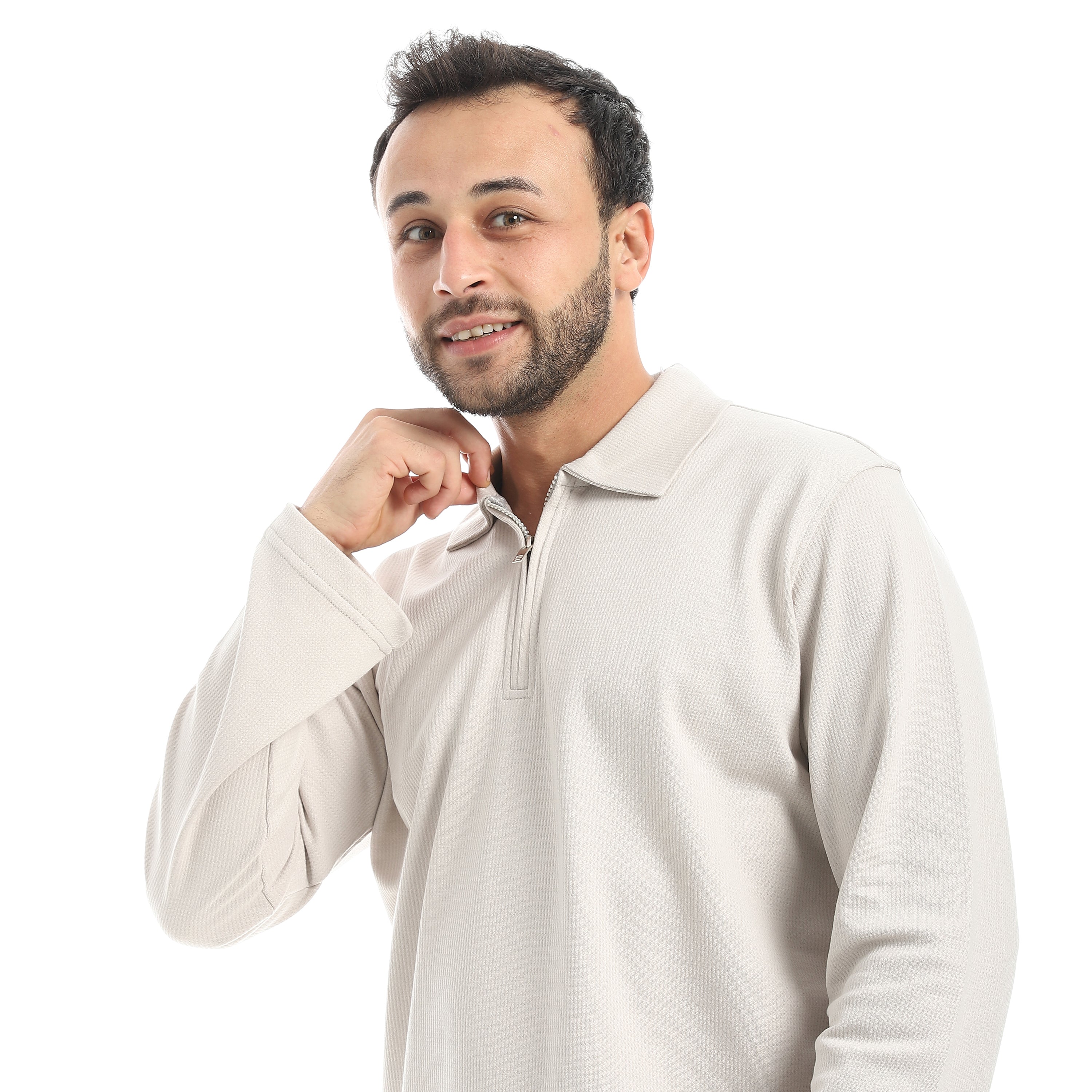 سويت شيرت ياقه2T&A - فضي