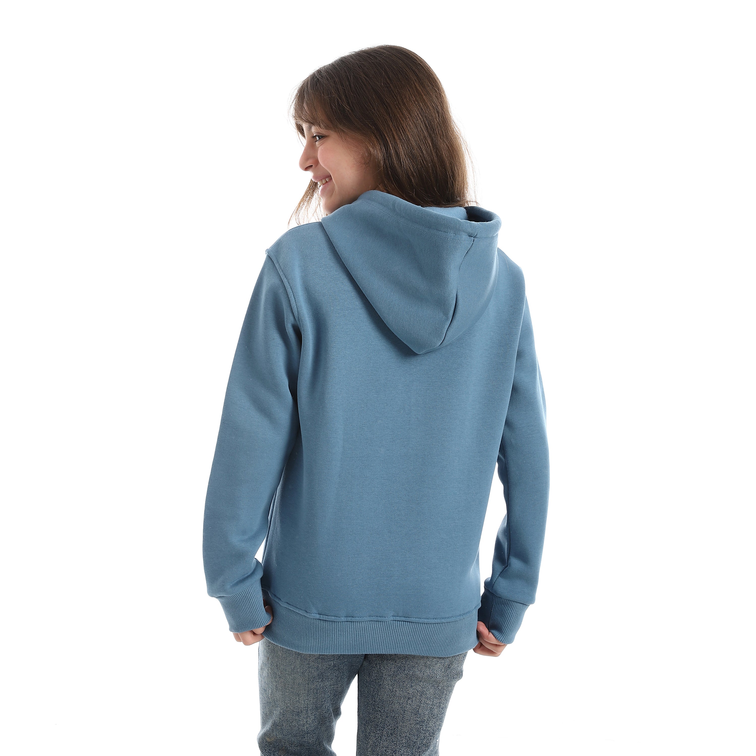 سويتشيرت هودي اكتف بناتي سوستة - انديجو