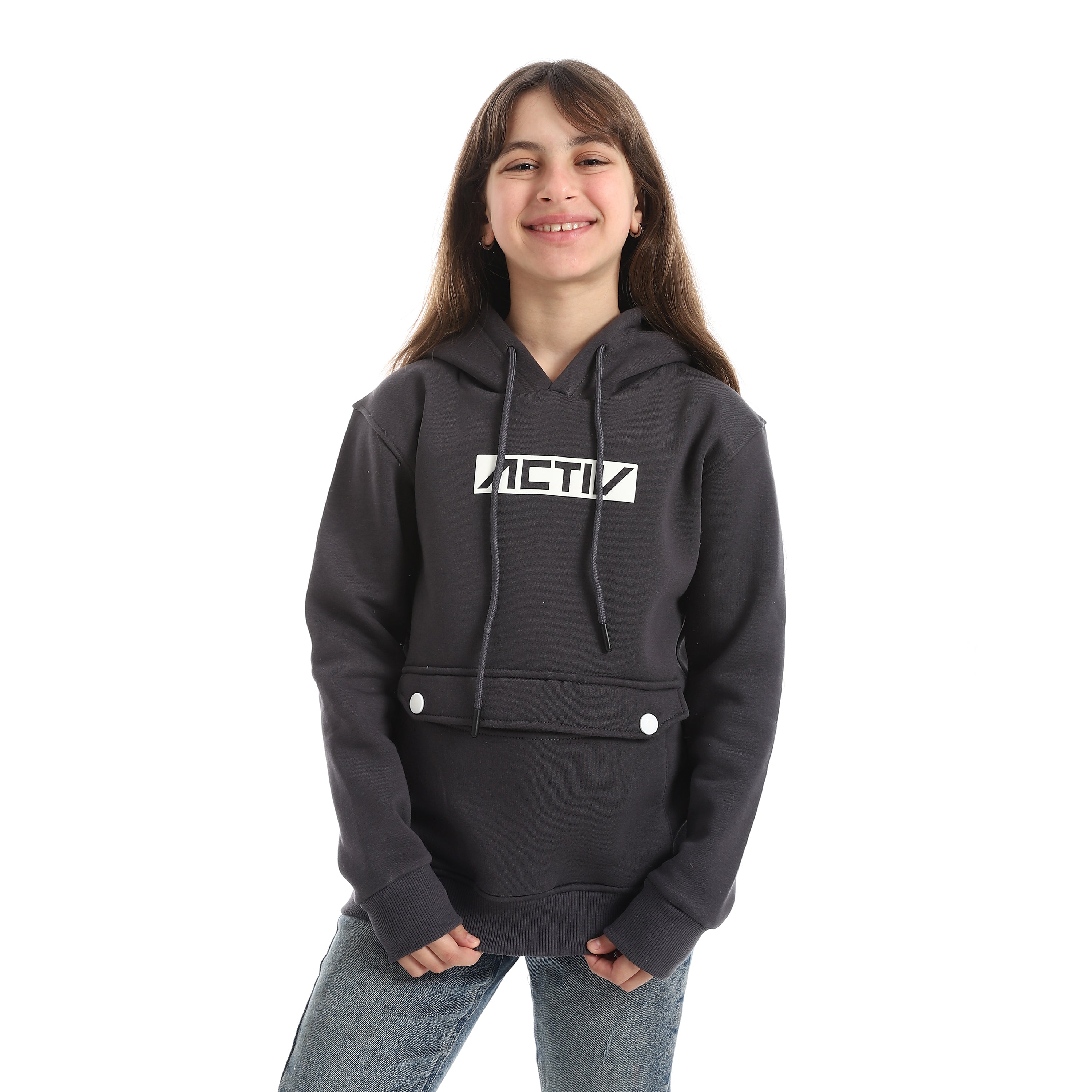 ACTIV GIRLS' HOODIE - IRON